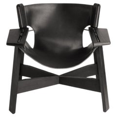 More Burnished wood - Leather Armchair seat by Adriane Escarfullery