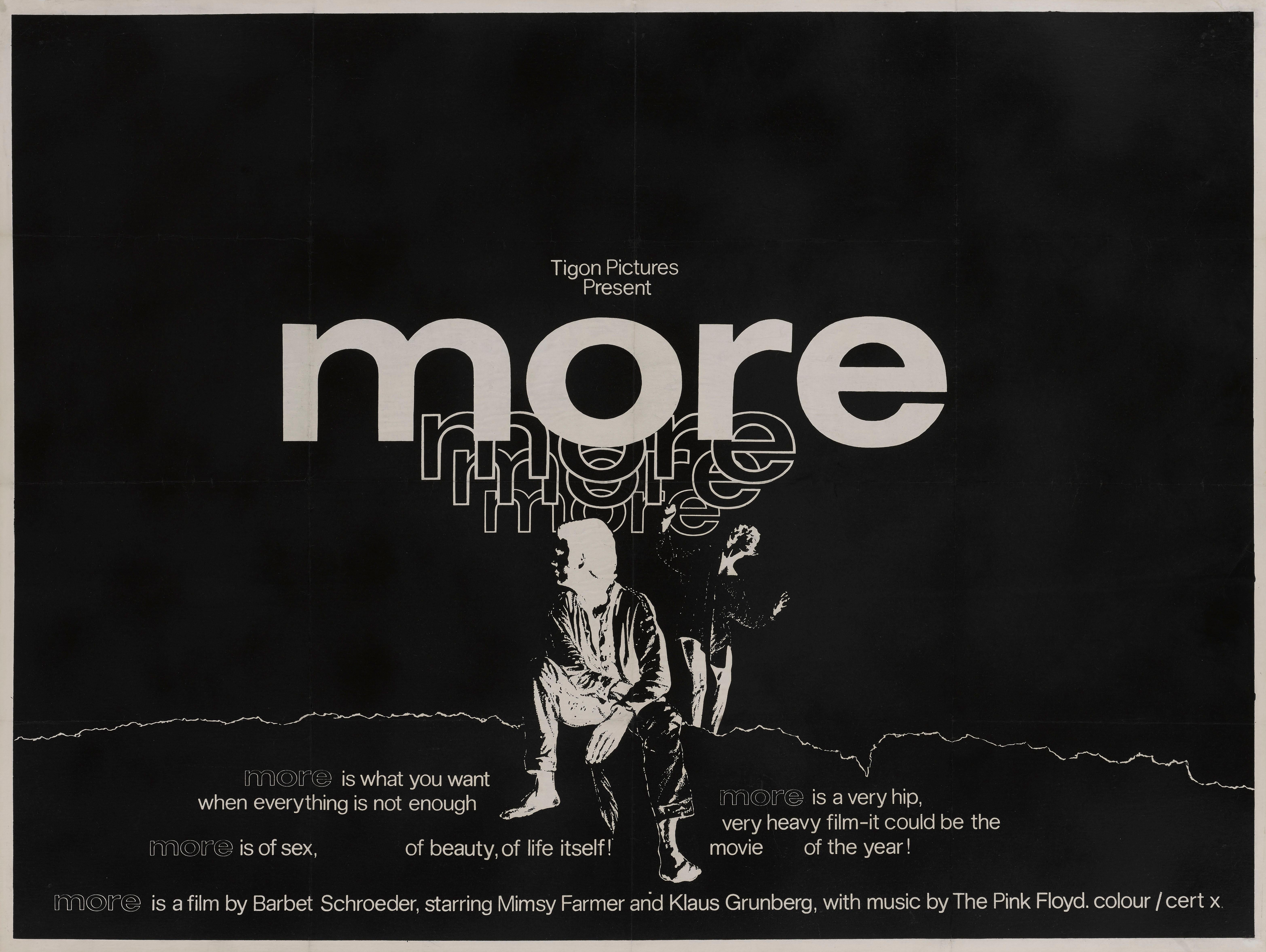 Original British film poster for 1969 Drama, Exploitation film More.
This film, which received critical acclaim when released, was written and directed by the multi-talented Barbet Schroeder, and was his theatrical feature film directorial debut.