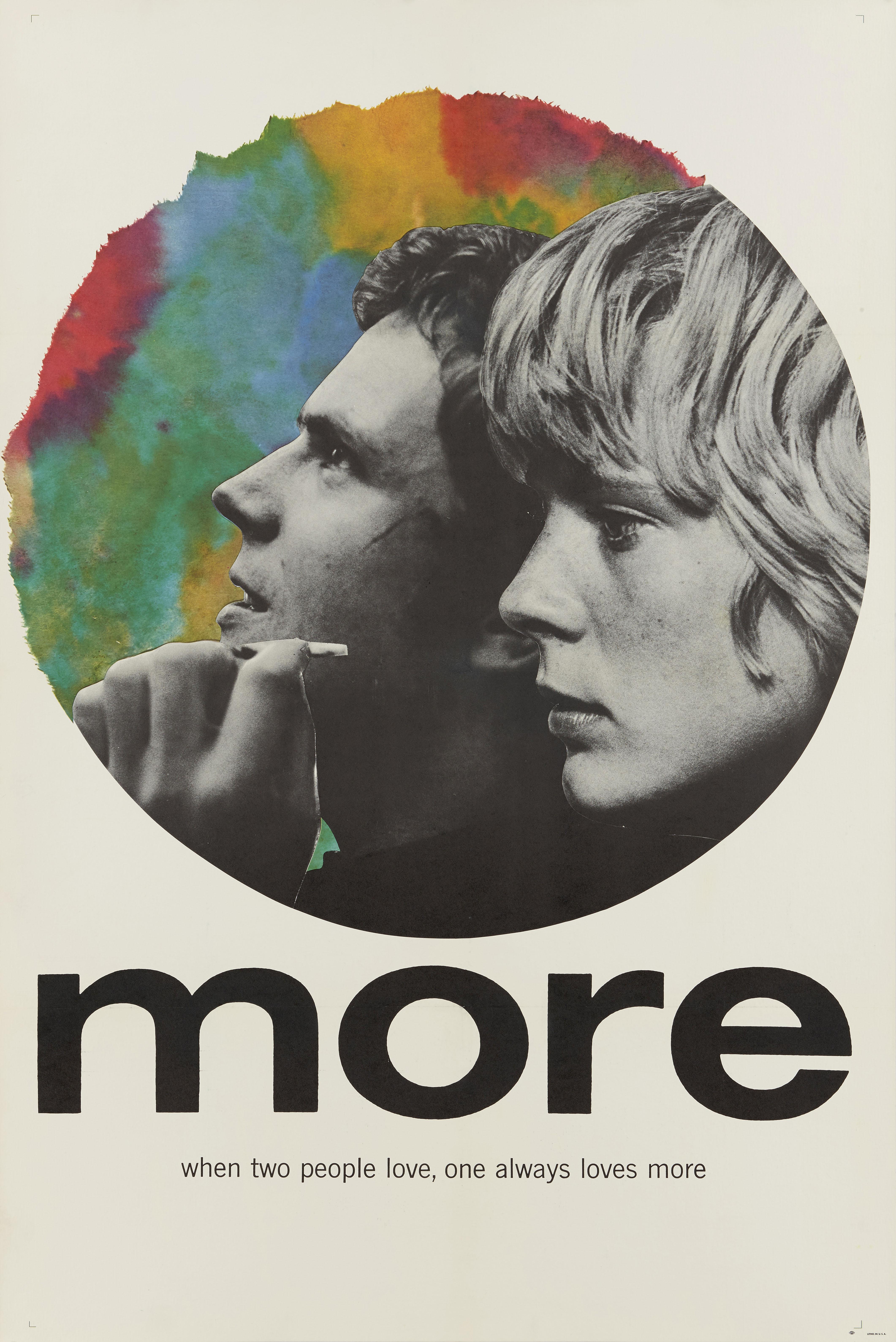 Original US style B film poster for 1969 Drama, Exploitation film More.
This film, which received critical acclaim when released, was written and directed by the multi-talented Barbet Schroeder, and was his theatrical feature film directorial
