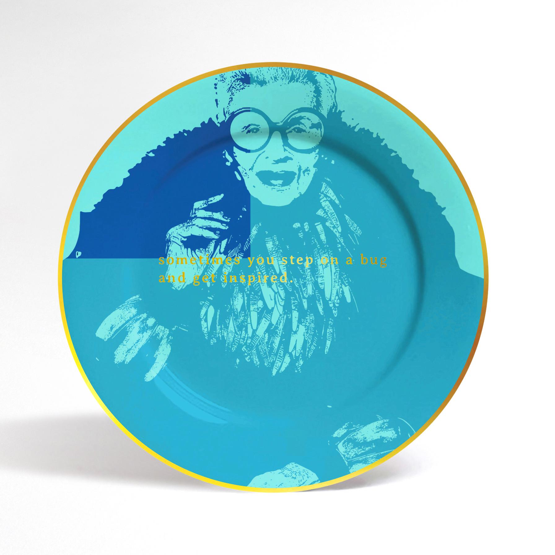 Porcelain More is More Plate Set by Iris Apfel