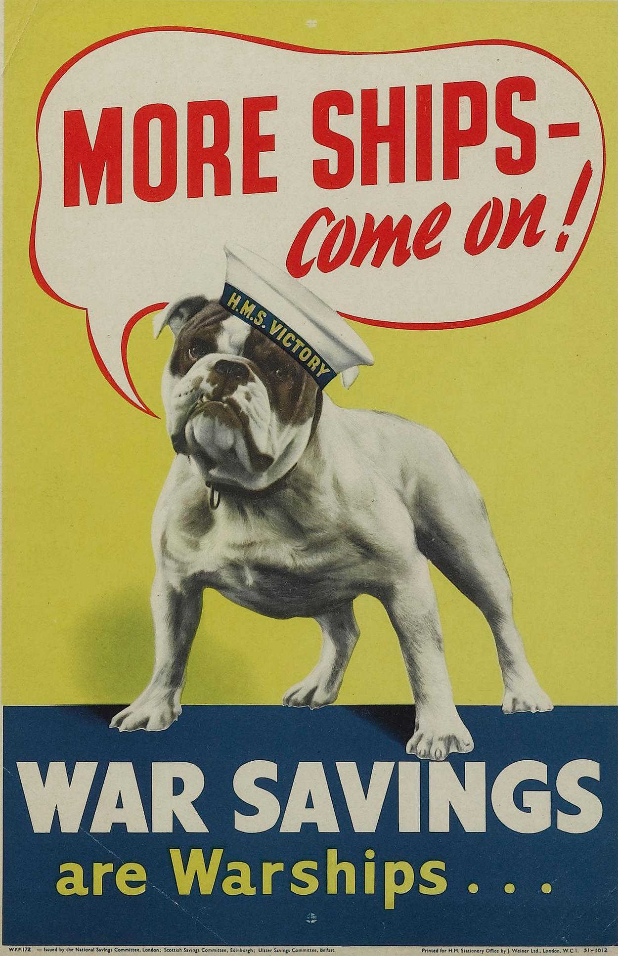 Mehr Versand – kommen Sie schon bald! War Sparsamkeiten sind Kriegsschiffe.“ Britisches Vintage-Poster aus dem Zweiten Weltkrieg im Zustand „Gut“ im Angebot in Colorado Springs, CO