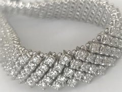 More Than 12 Carat Round Brilliant Cut Diamond Bracelet 18 Karat White Gold