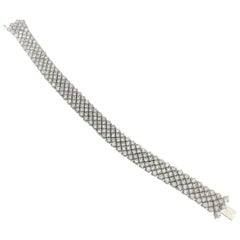 More Than 12 Carat Round Brilliant Cut Diamond Bracelet 18 Karat White Gold