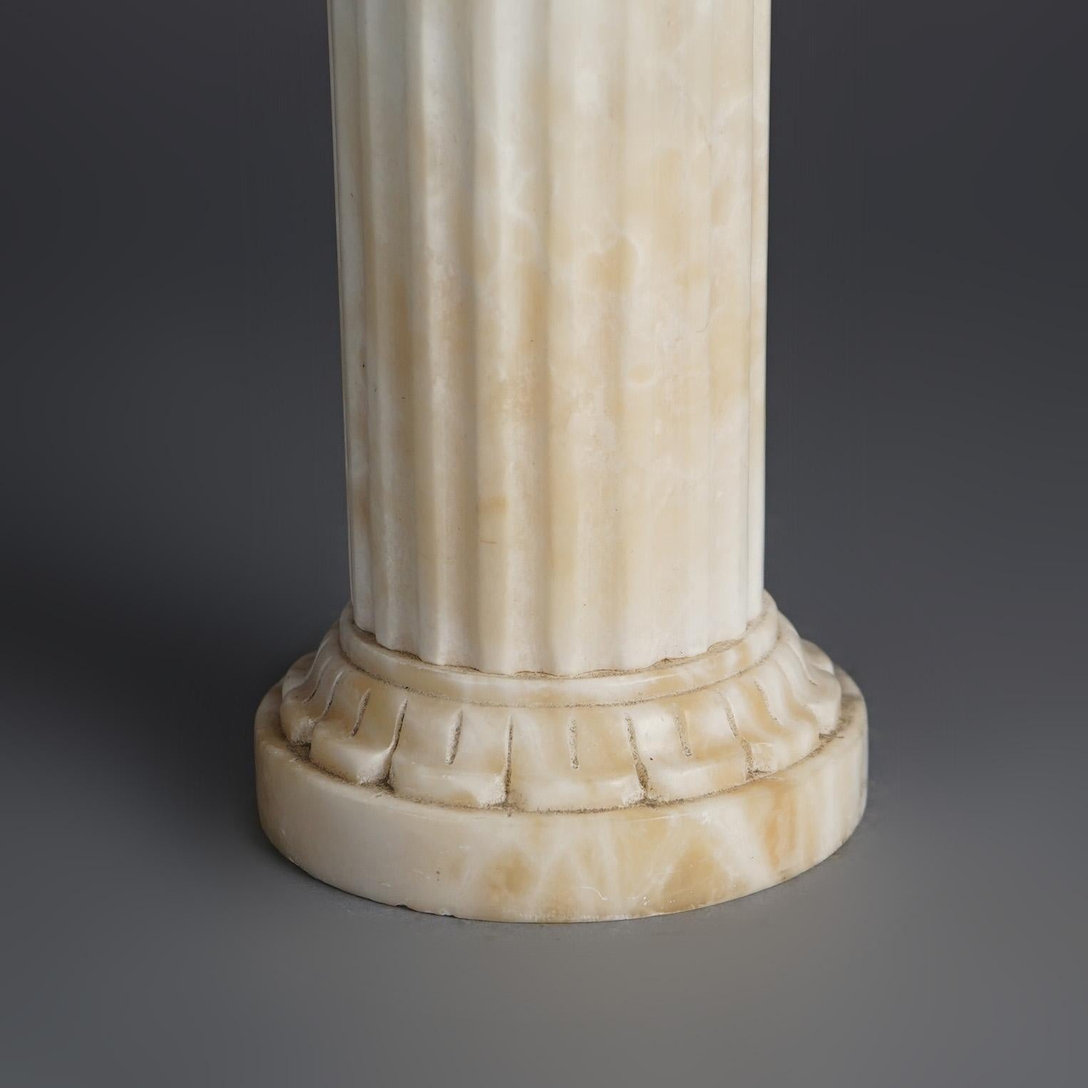 Statue de joueur sur pied en métal bronzé Moreau sur colonne cannelée en marbre C1900 en vente 13