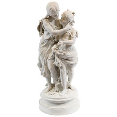 Moreau Girls Statue Parian Biscuit Porcelain Copeland, 1880