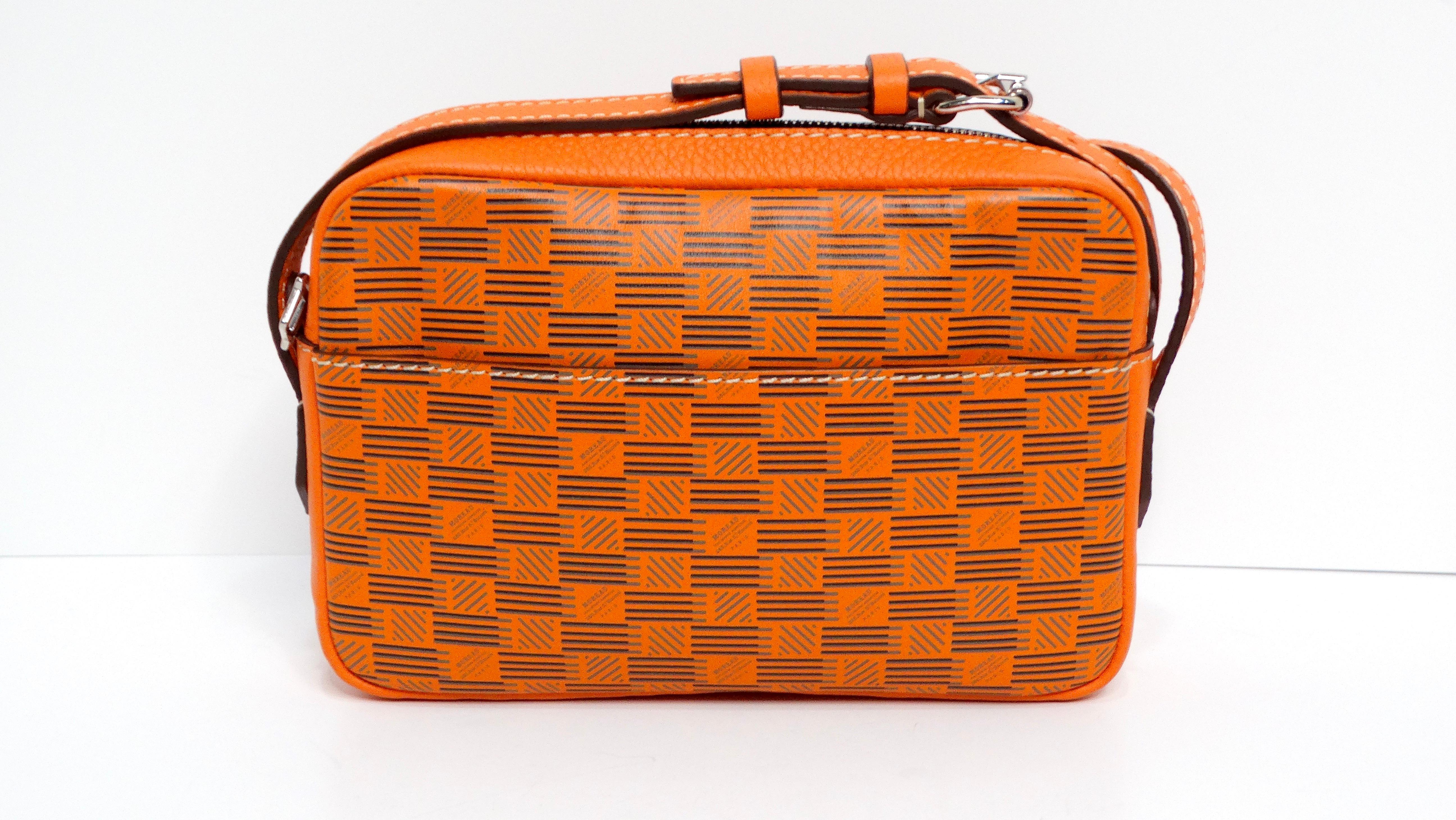 Moreau Savoie Orange Monogram Leather Crossbody Bag For Sale 1