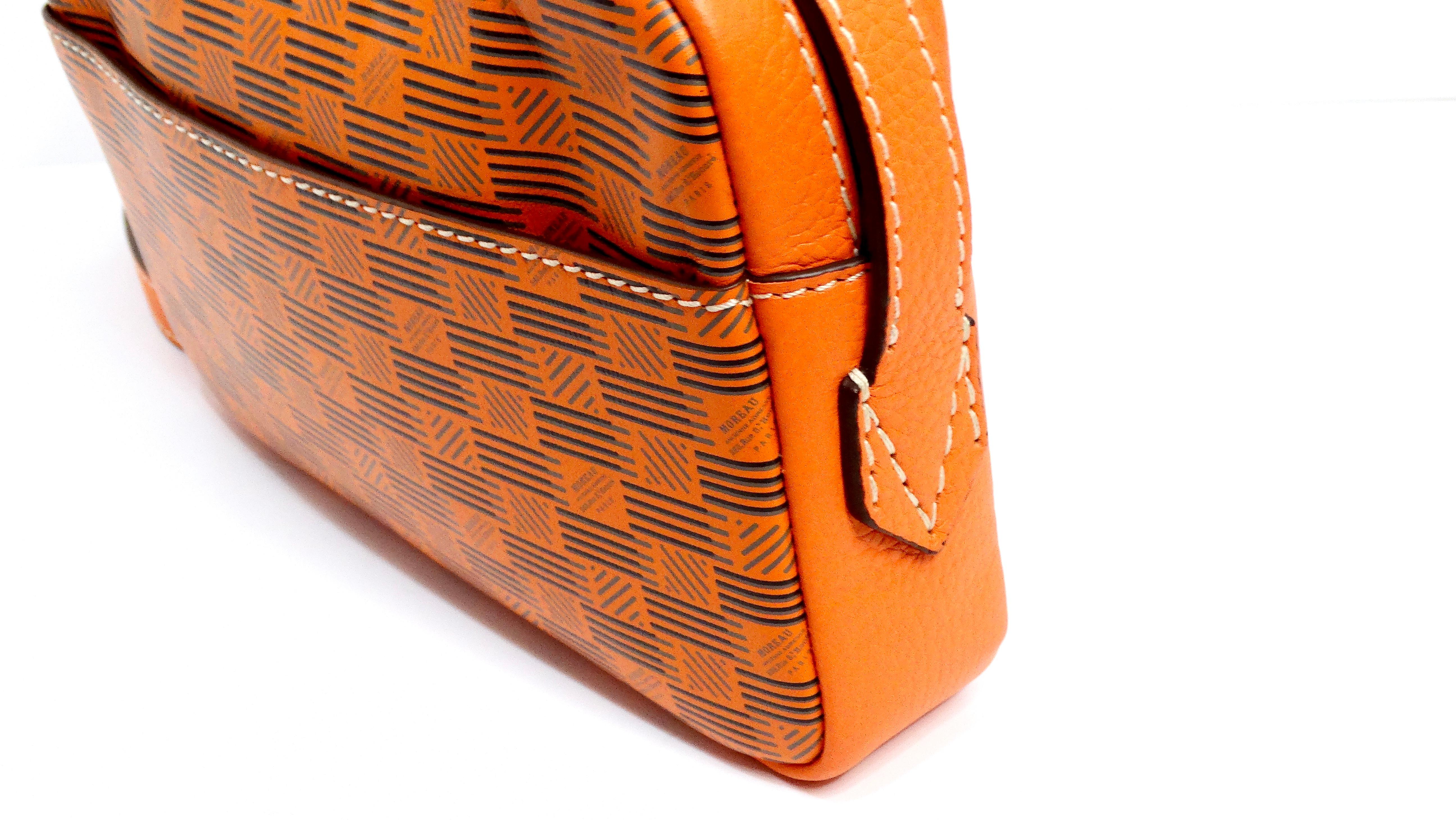 Moreau Savoie Orange Monogram Leather Crossbody Bag For Sale 3