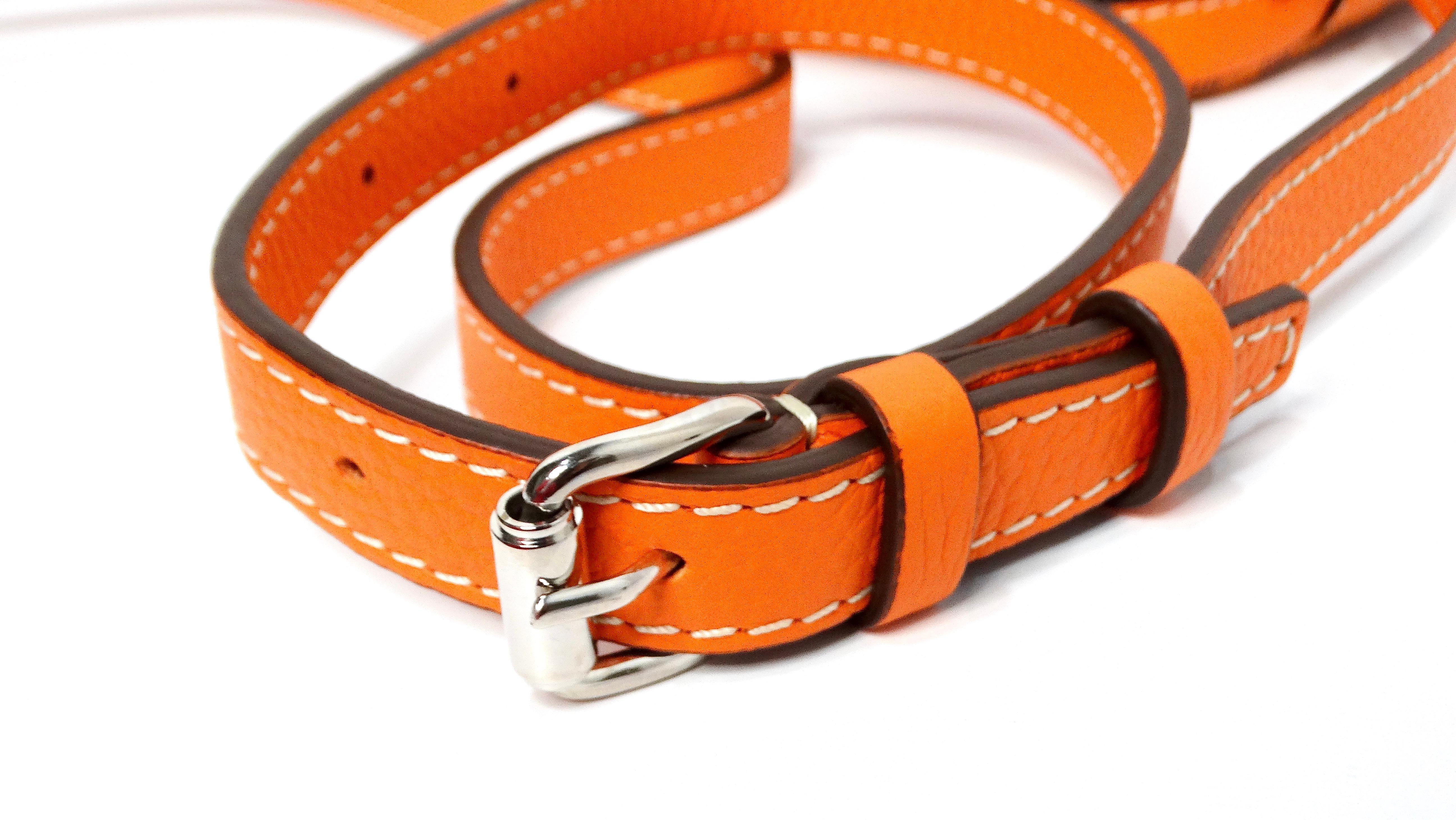 Moreau Savoie Orange Monogram Leather Crossbody Bag For Sale 4