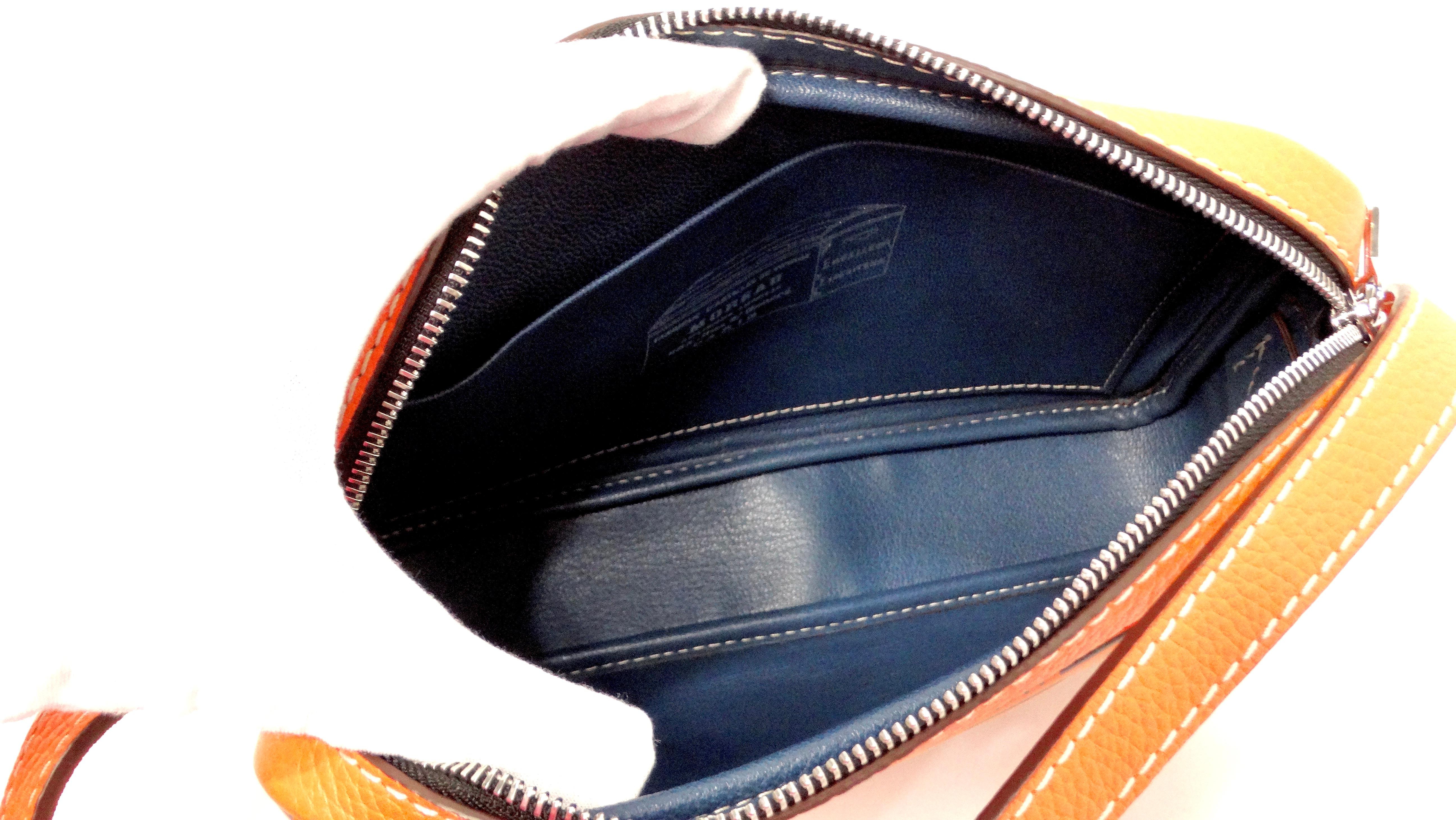 Moreau Savoie Orange Monogram Leather Crossbody Bag For Sale 5