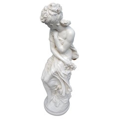 Moreau Signed Plaster Figural Statue, Circa 1930s