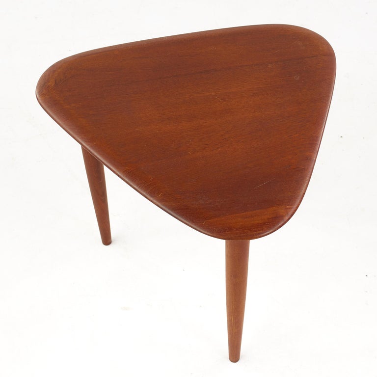 Moreddi Mid Century Danish Teak Guitar Pick Side Table For Sale at 1stDibs