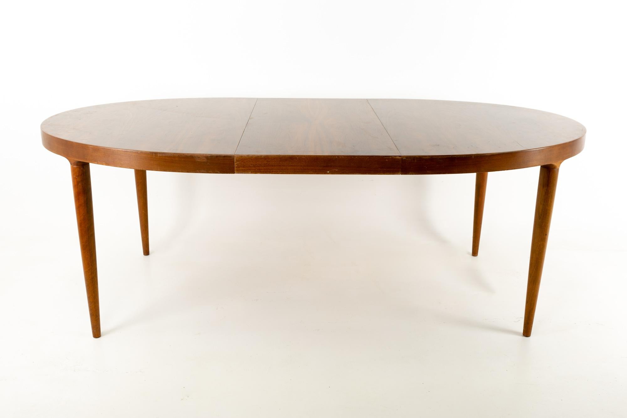 Moreddi Midcentury Danish Modern Walnut Oval Dining Table 5