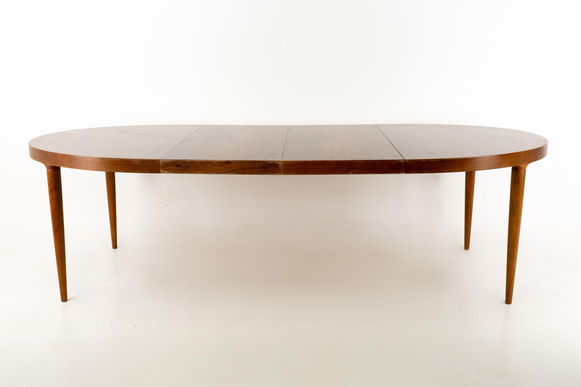 Moreddi Midcentury Danish Modern Walnut Oval Dining Table 7