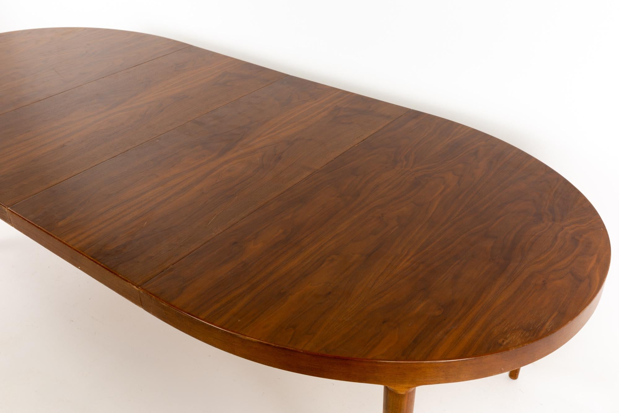 Moreddi Midcentury Danish Modern Walnut Oval Dining Table 11
