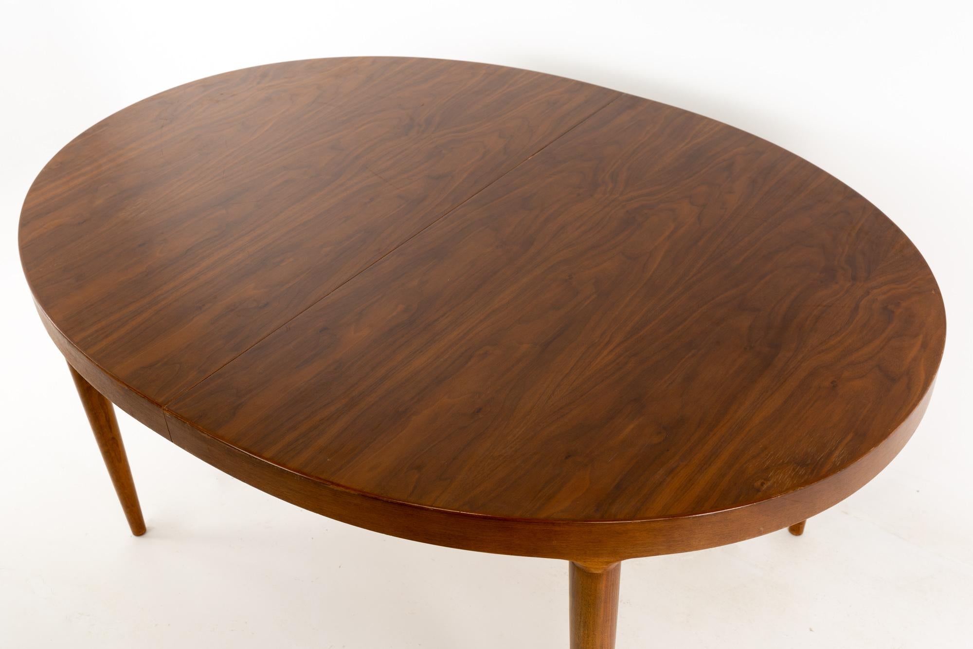 Moreddi Midcentury Danish Modern Walnut Oval Dining Table 3