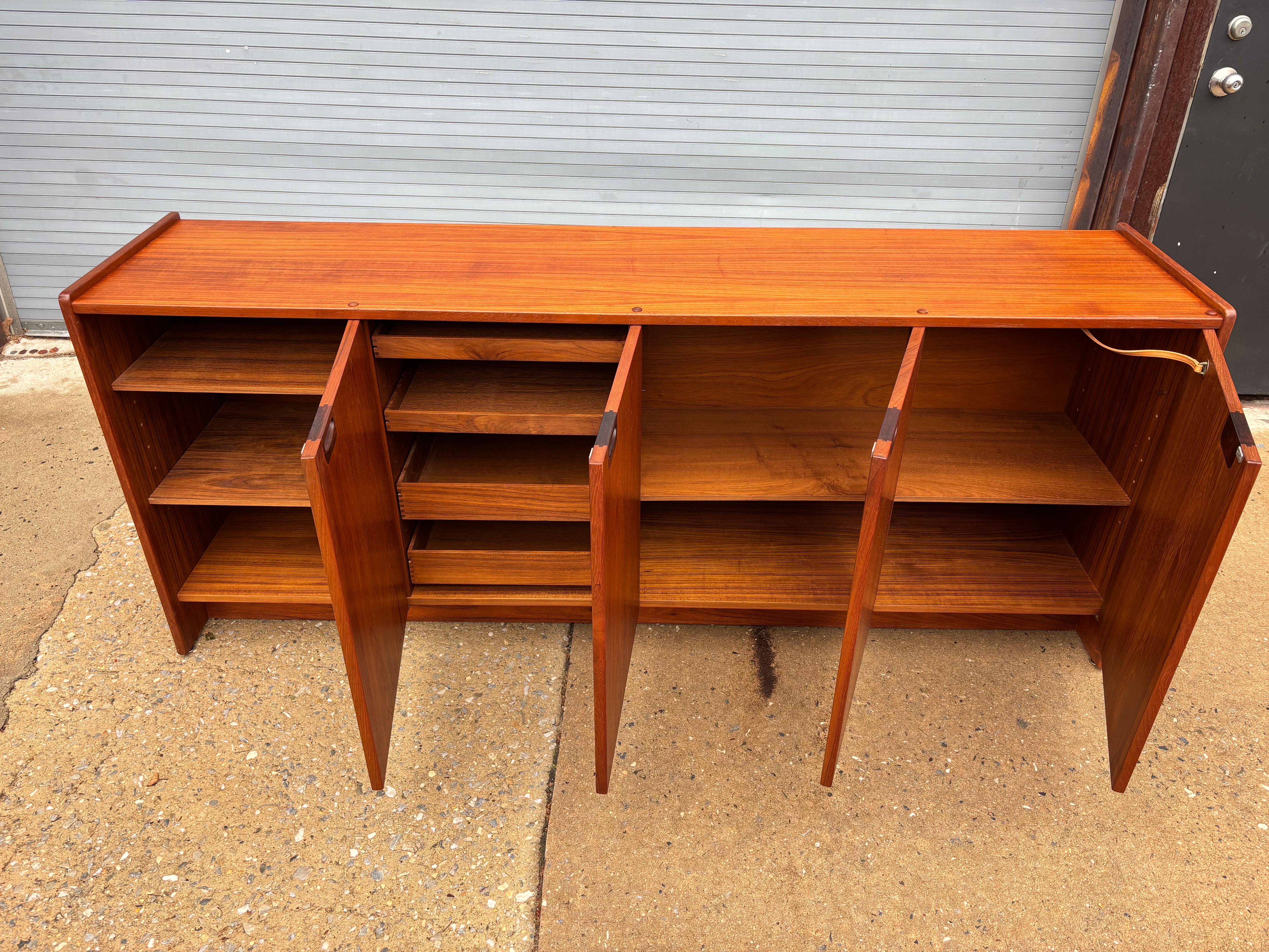 Scandinavian Modern Moreddi Teak 4 Door Credenza/ Buffet For Sale