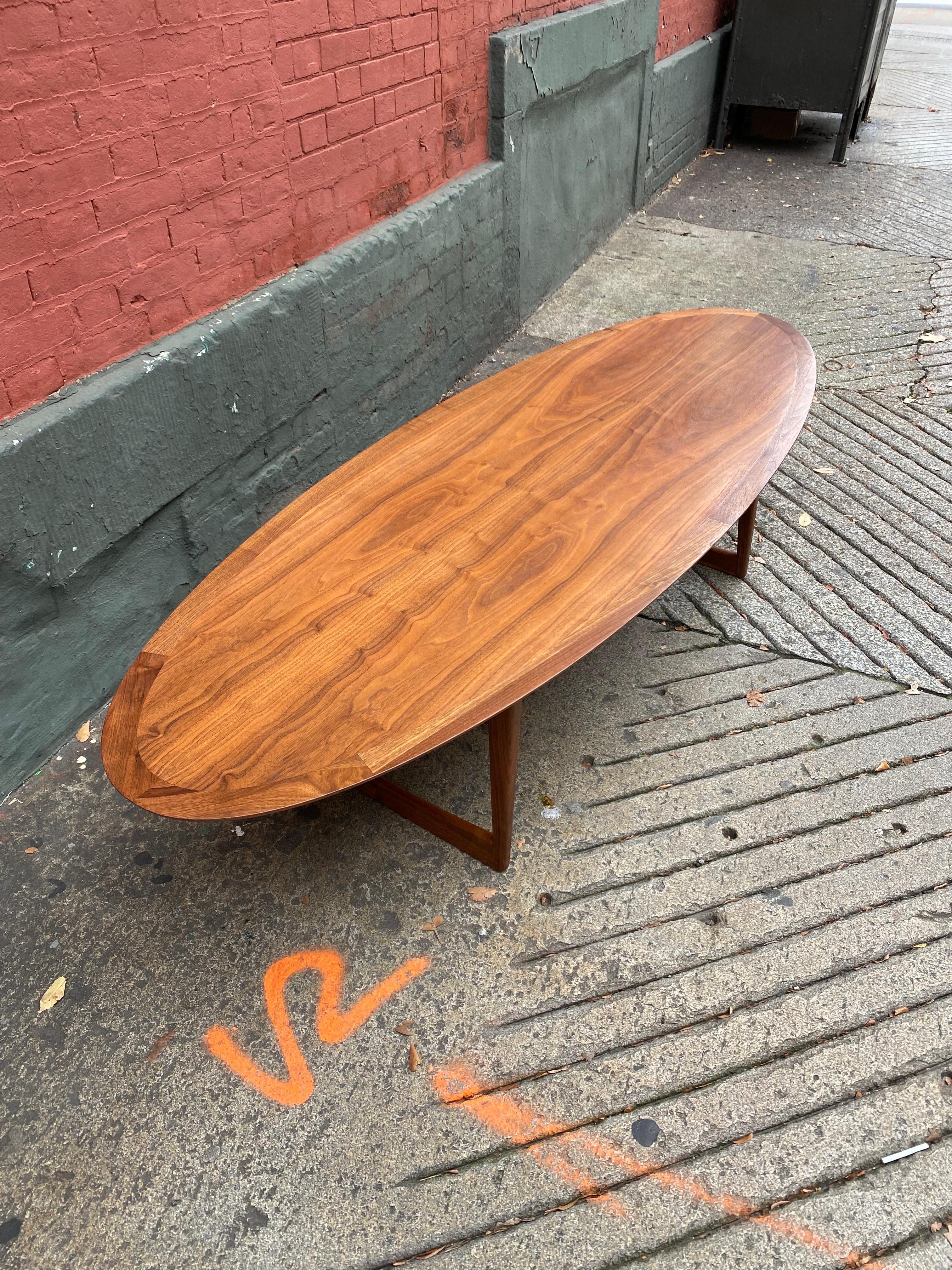 Mid-20th Century Moreddi Teak Surfboard Coffee Table For Sale