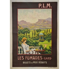 Antique Morel de Tangry's 1920 poster, promoting PLM Railways and Les Fumades