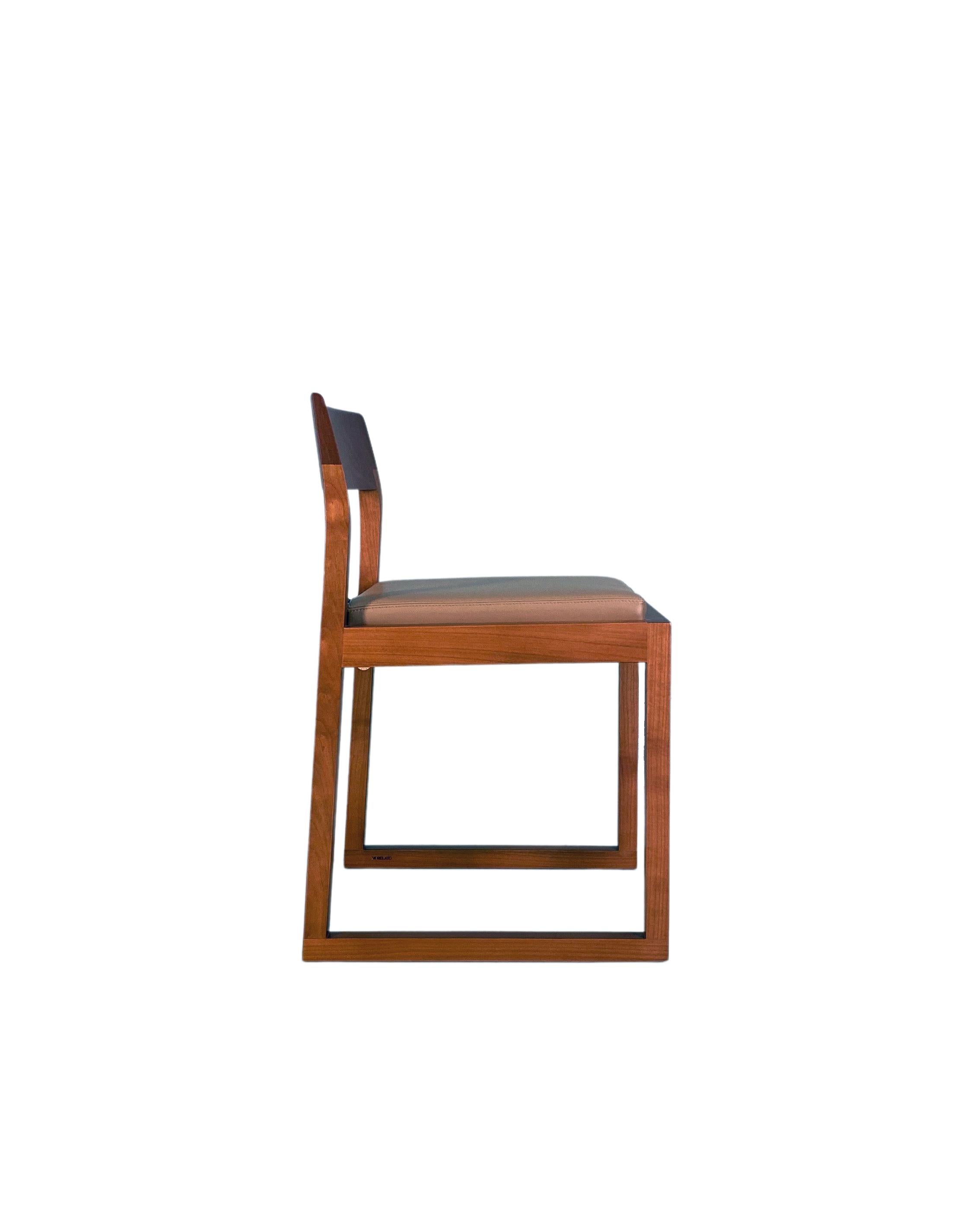 Leather Morelato, Burton Chair in Ash Wood