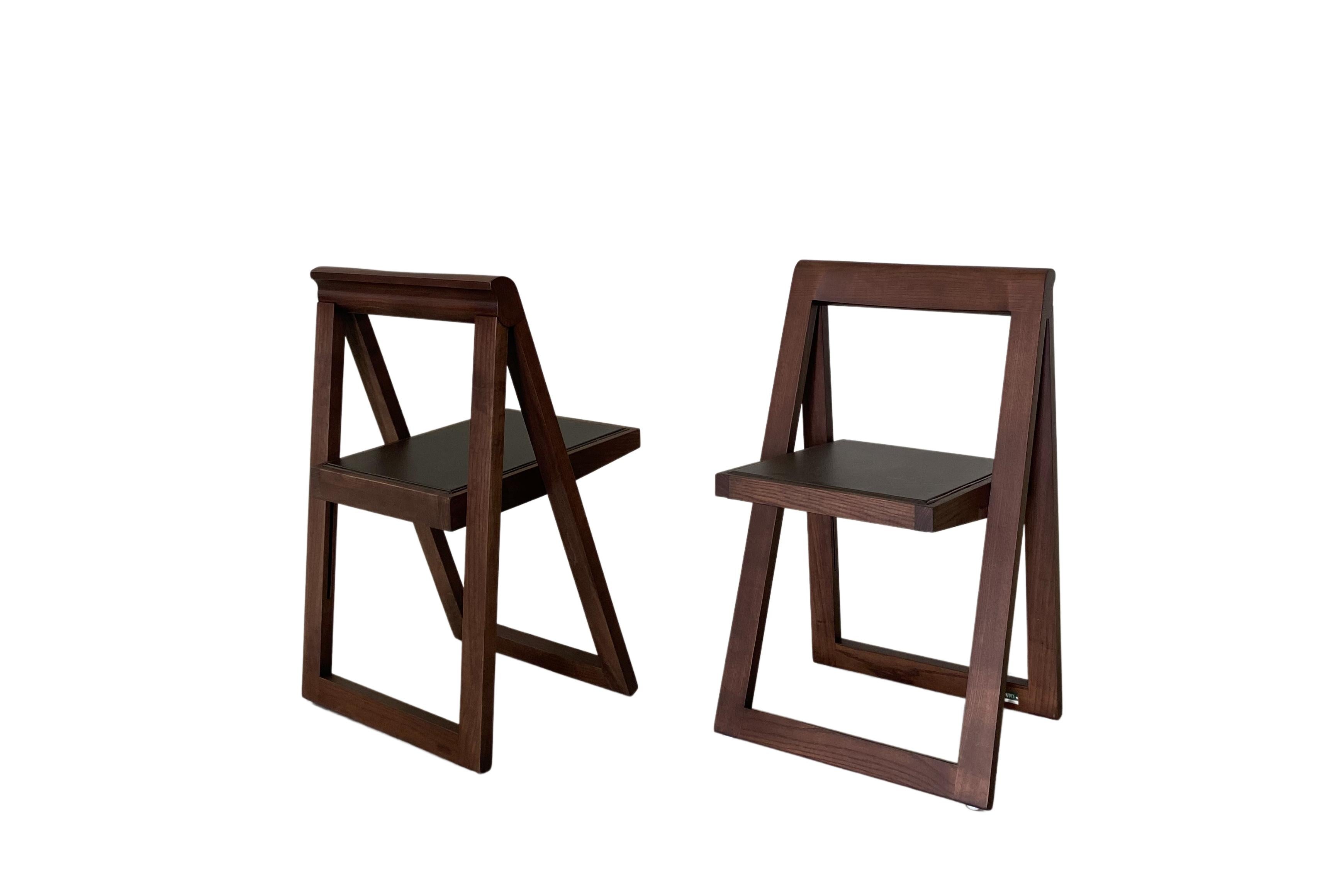 XXIe siècle et contemporain Morelato, chaise pliante en frêne et teck