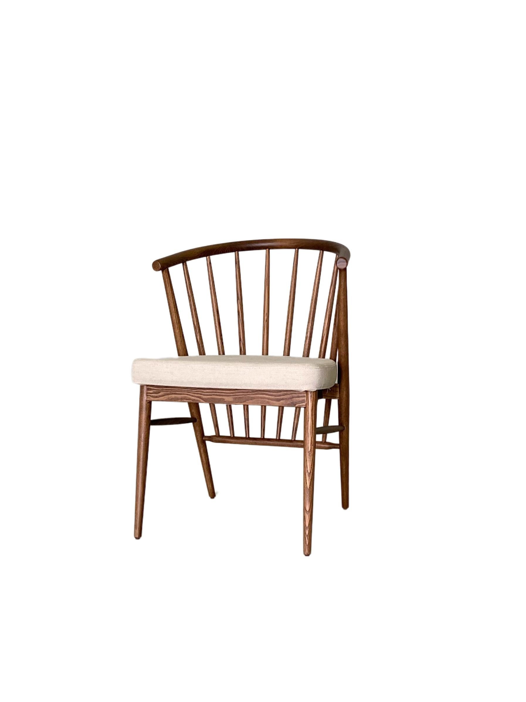Leather Morelato, Jenny Chair in Ash Wood