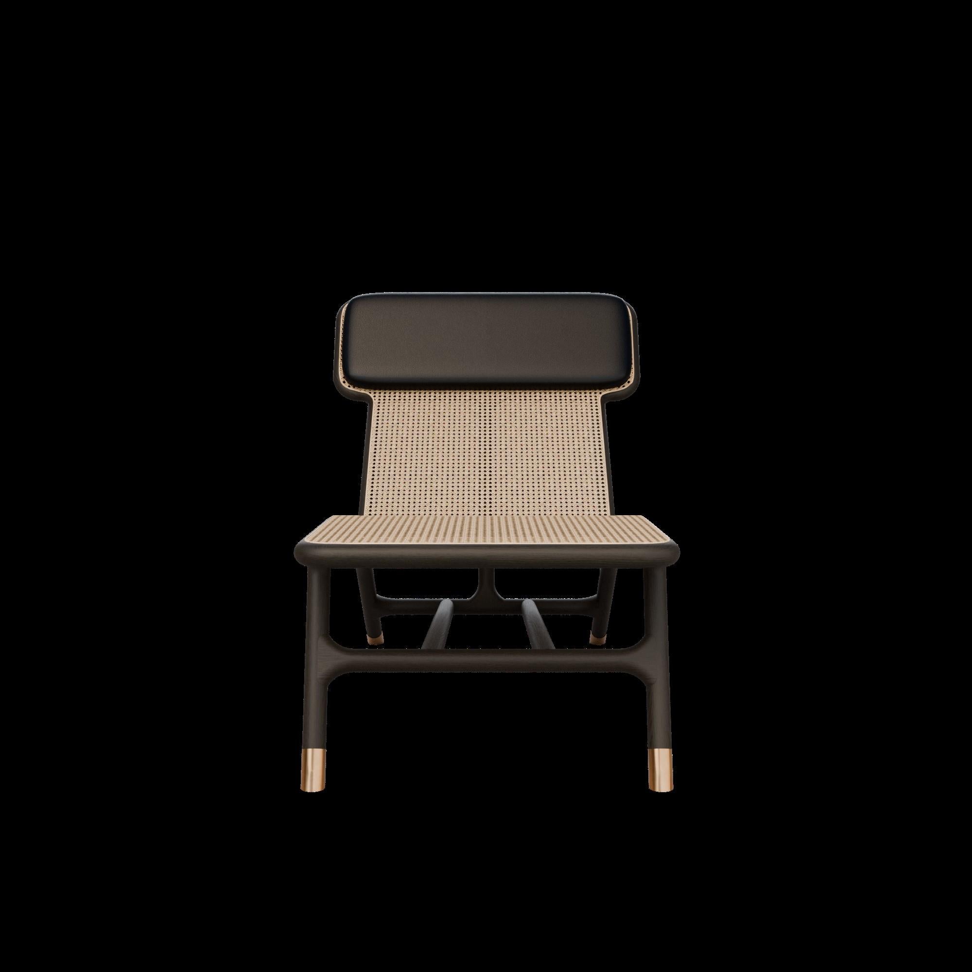 Mehrlato - Joyce Chaise Longue, aus Eschenholz und Wiener Stroh im Angebot 1