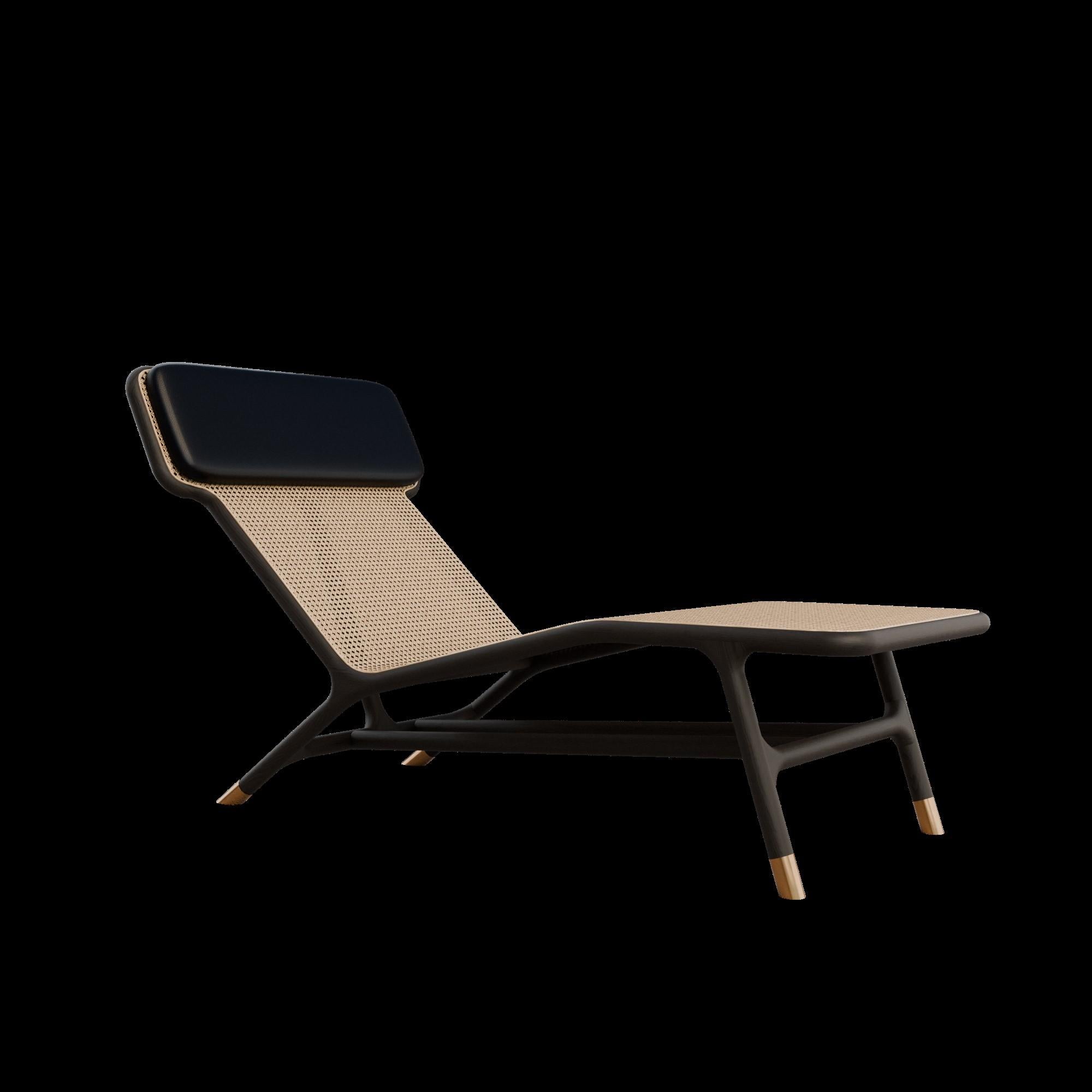 Mehrlato - Joyce Chaise Longue, aus Eschenholz und Wiener Stroh im Angebot 2
