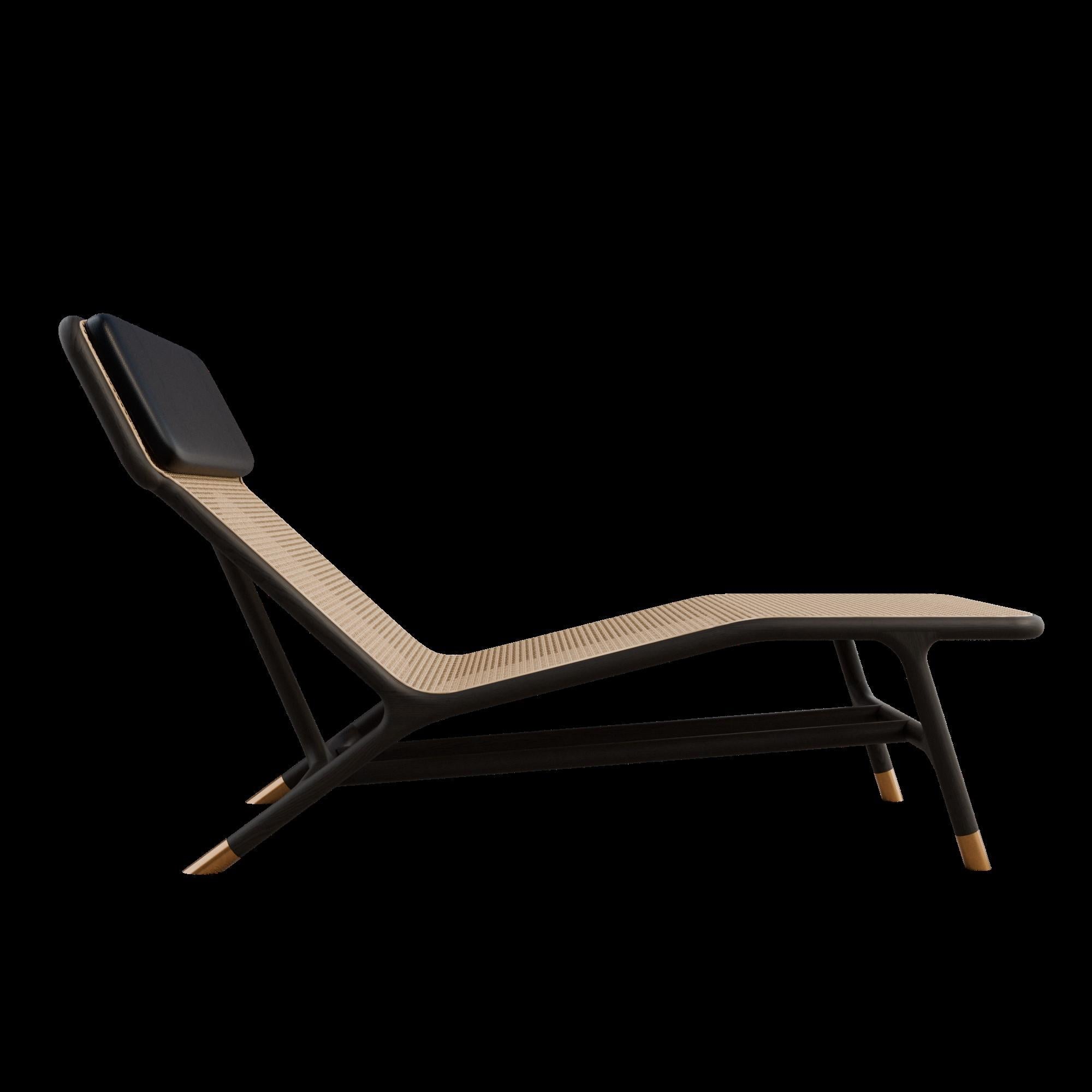 Mehrlato - Joyce Chaise Longue, aus Eschenholz und Wiener Stroh im Angebot 3