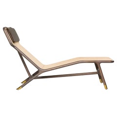 Morelato - Chaise longue Joyce, fabriquée en frêne et en paille de Vienne