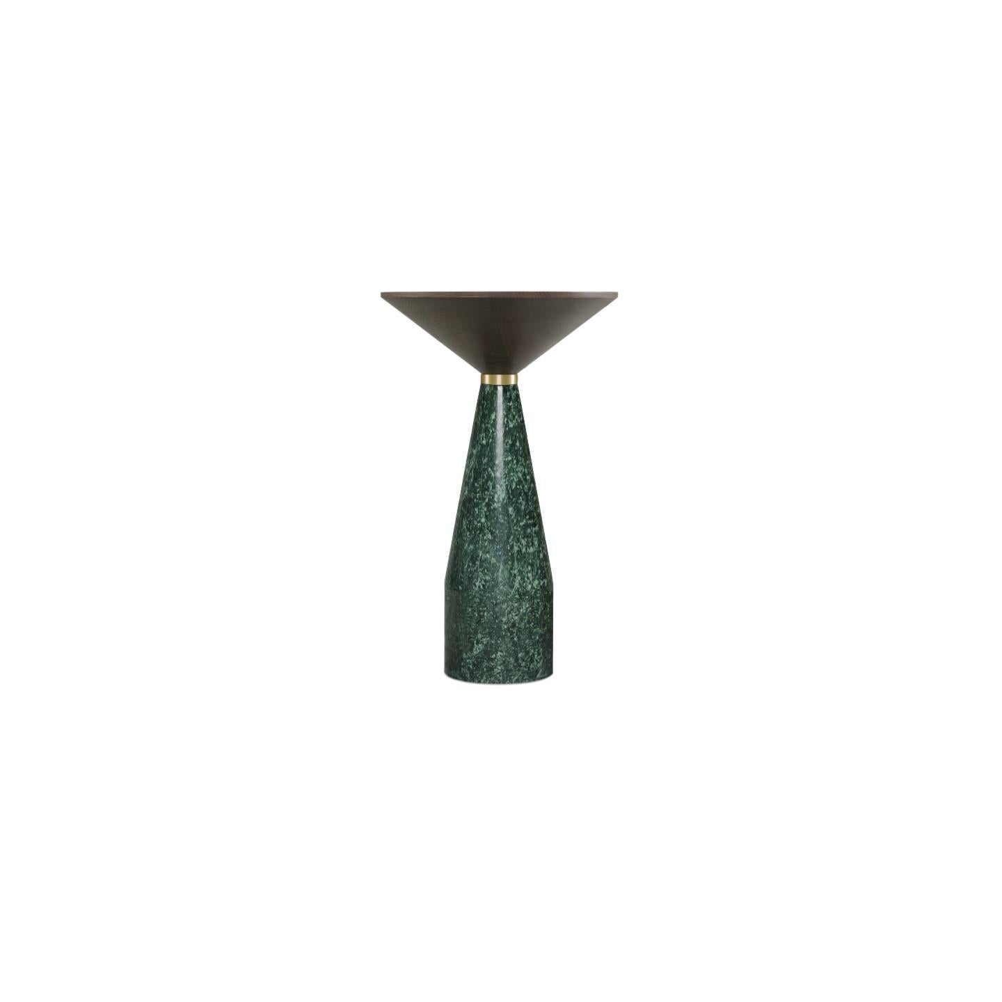 Morelato, Beistelltisch aus grünem Marmor und Eschenholz aus Guatemala (Italienisch) im Angebot