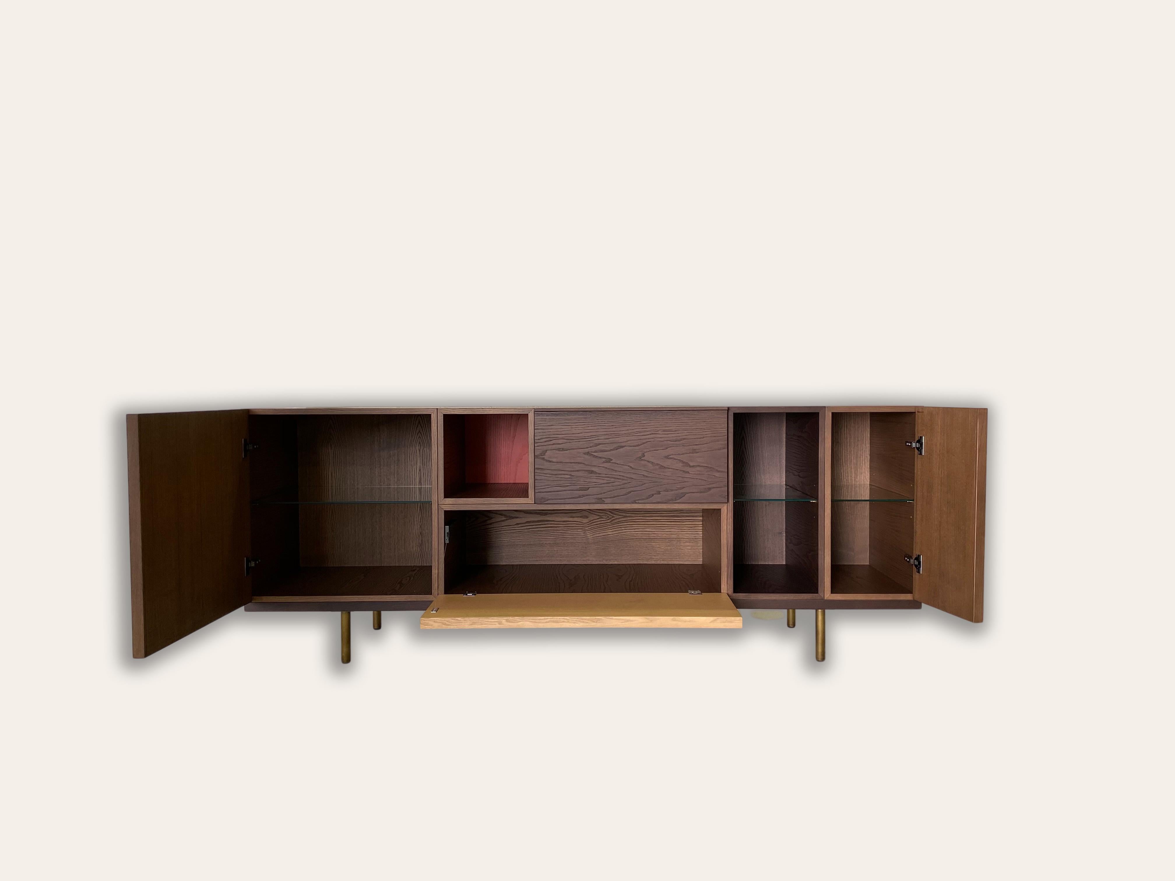 Contemporary Morelato Swing, Modular Cabinet Made of Ashwood