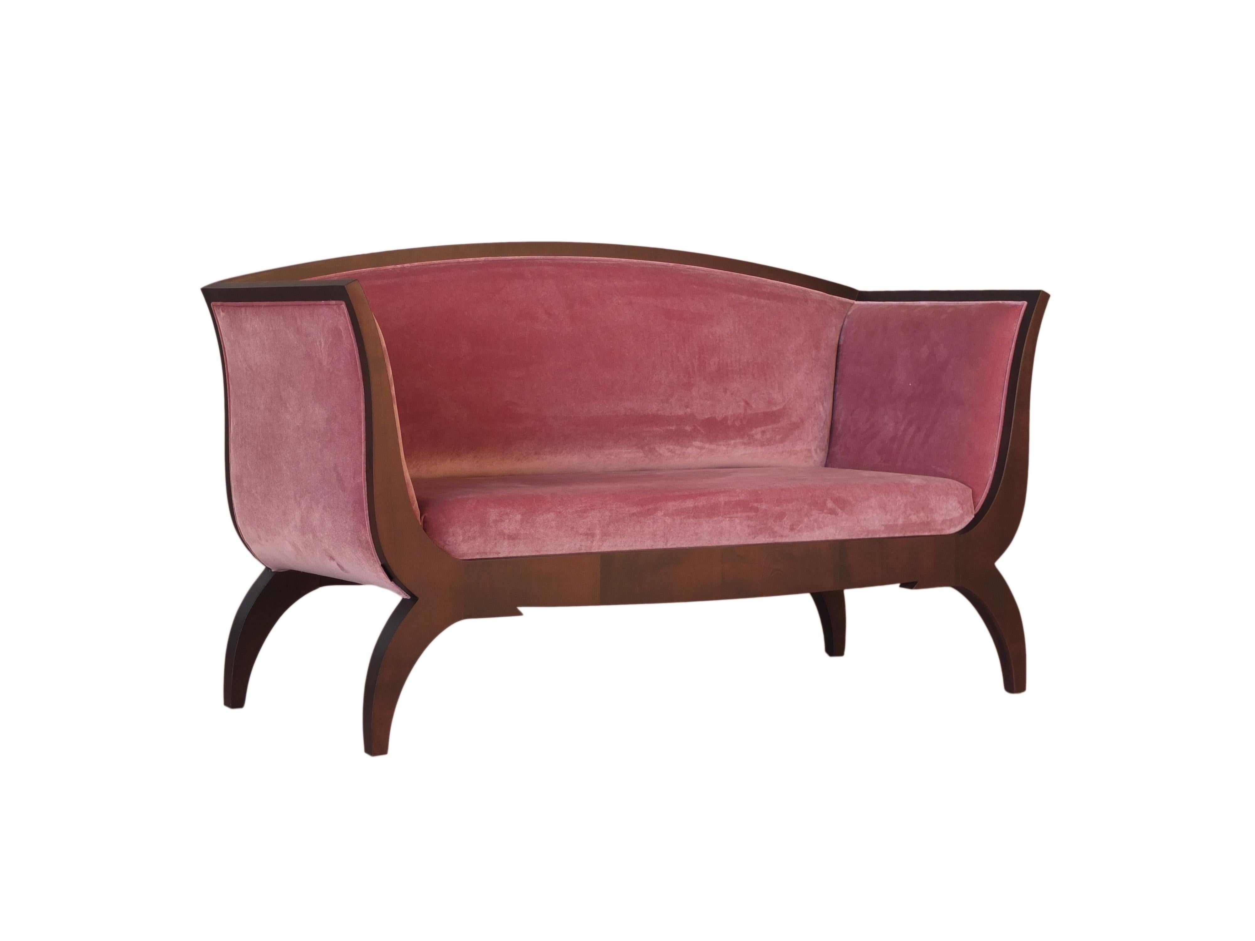 Morelato Wooden Sofa in Biedermeier Style In New Condition In Salizzole, IT