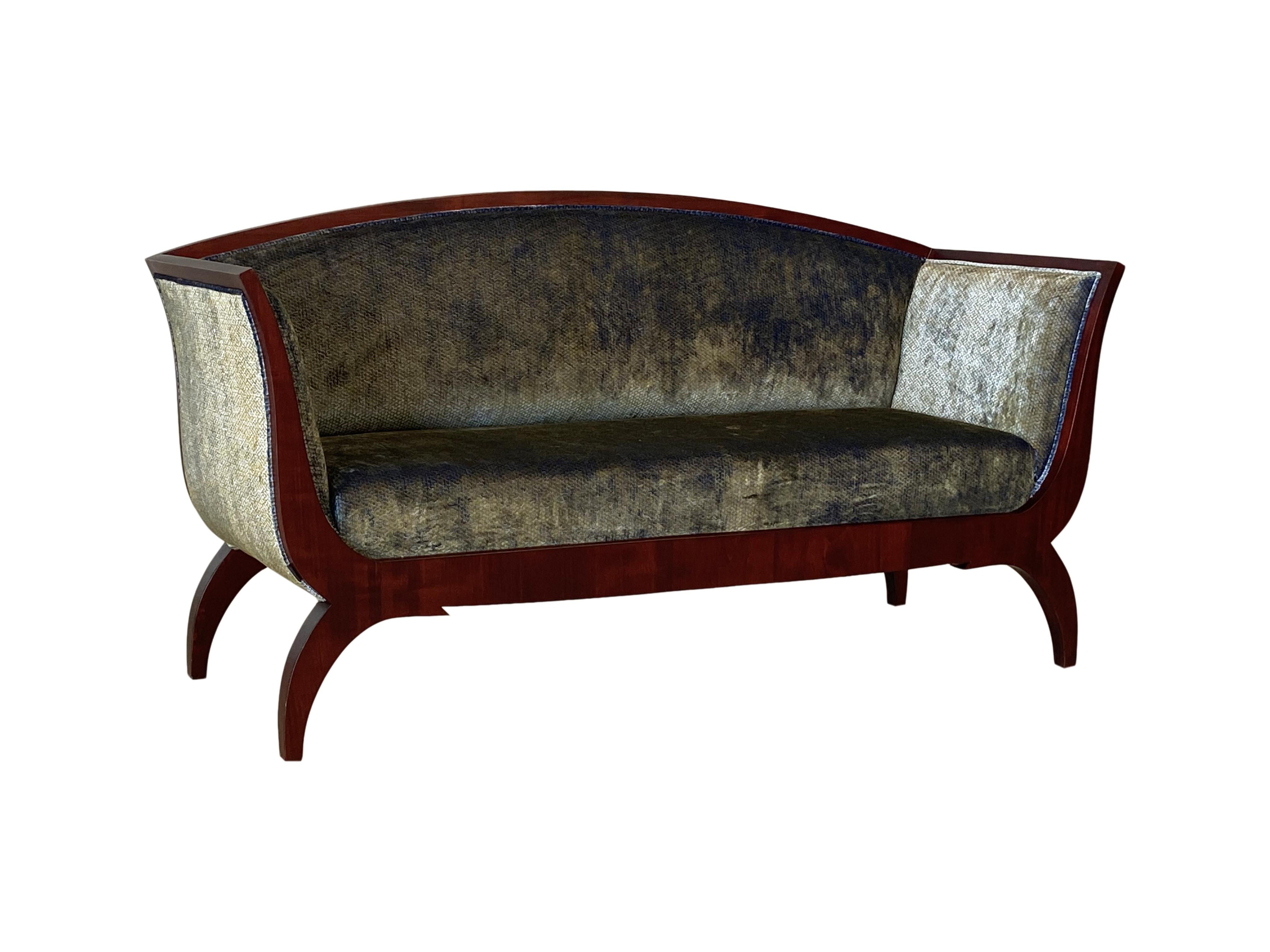 Cherry Morelato Wooden Sofa in Biedermeier Style