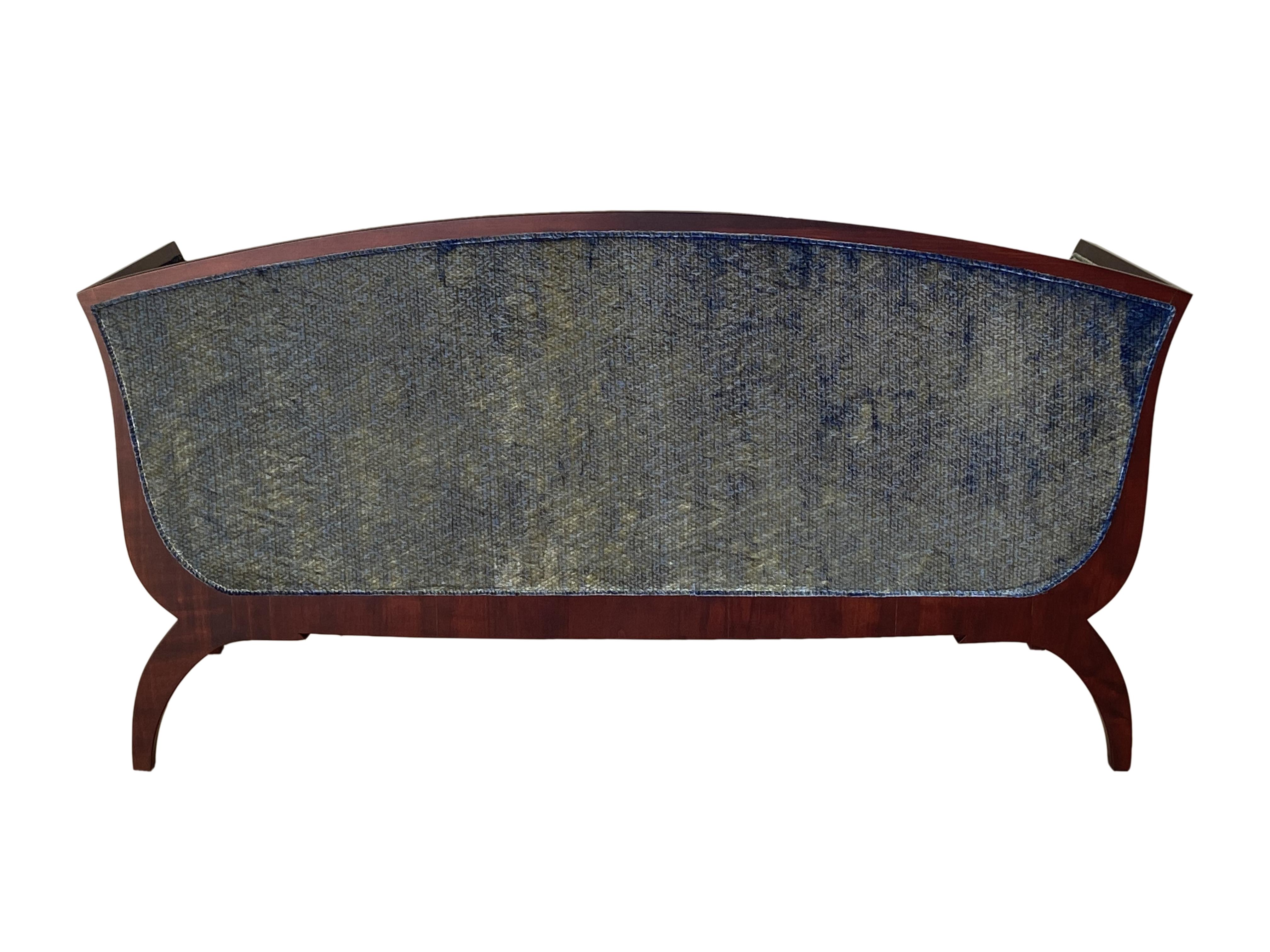 Leather Morelato Wooden Sofa in Biedermeier Style