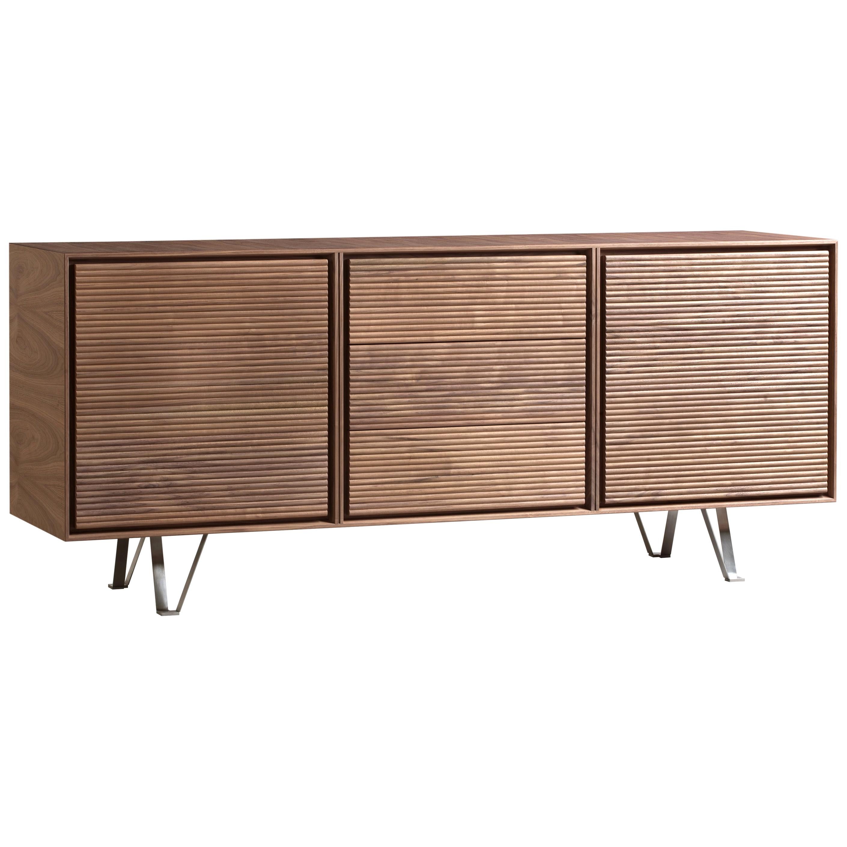 Morelato Zero Sideboard, Modular Cabinet Made of Cherrywood