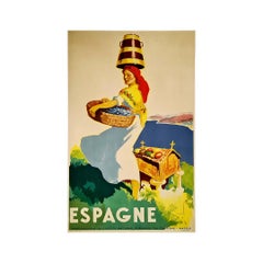 Affiche de voyage vintage originale réalisée par Morell en 1950 pour le tourisme en Espagne