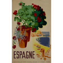 Circa 1950 Affiche de voyage Espagne Baléares, créée par l'artiste Morell