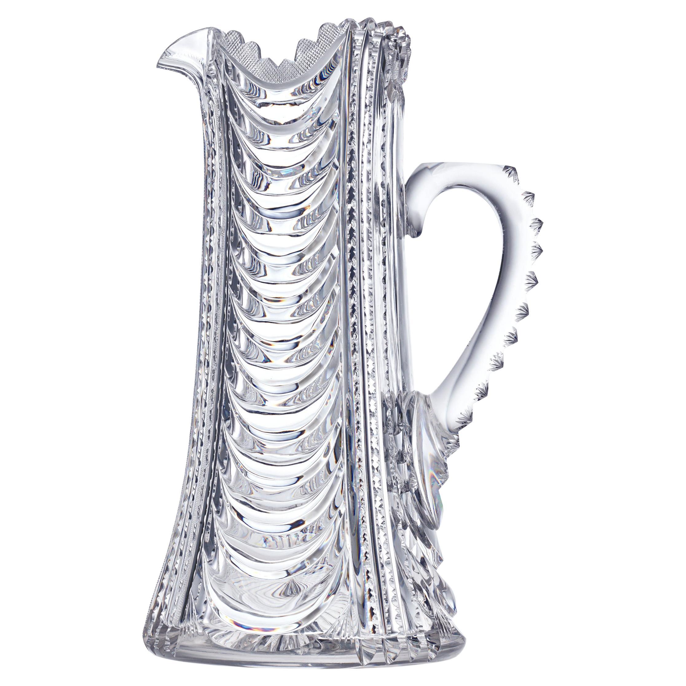 Morello Pattern Cut Glass Pitcher by Libbey