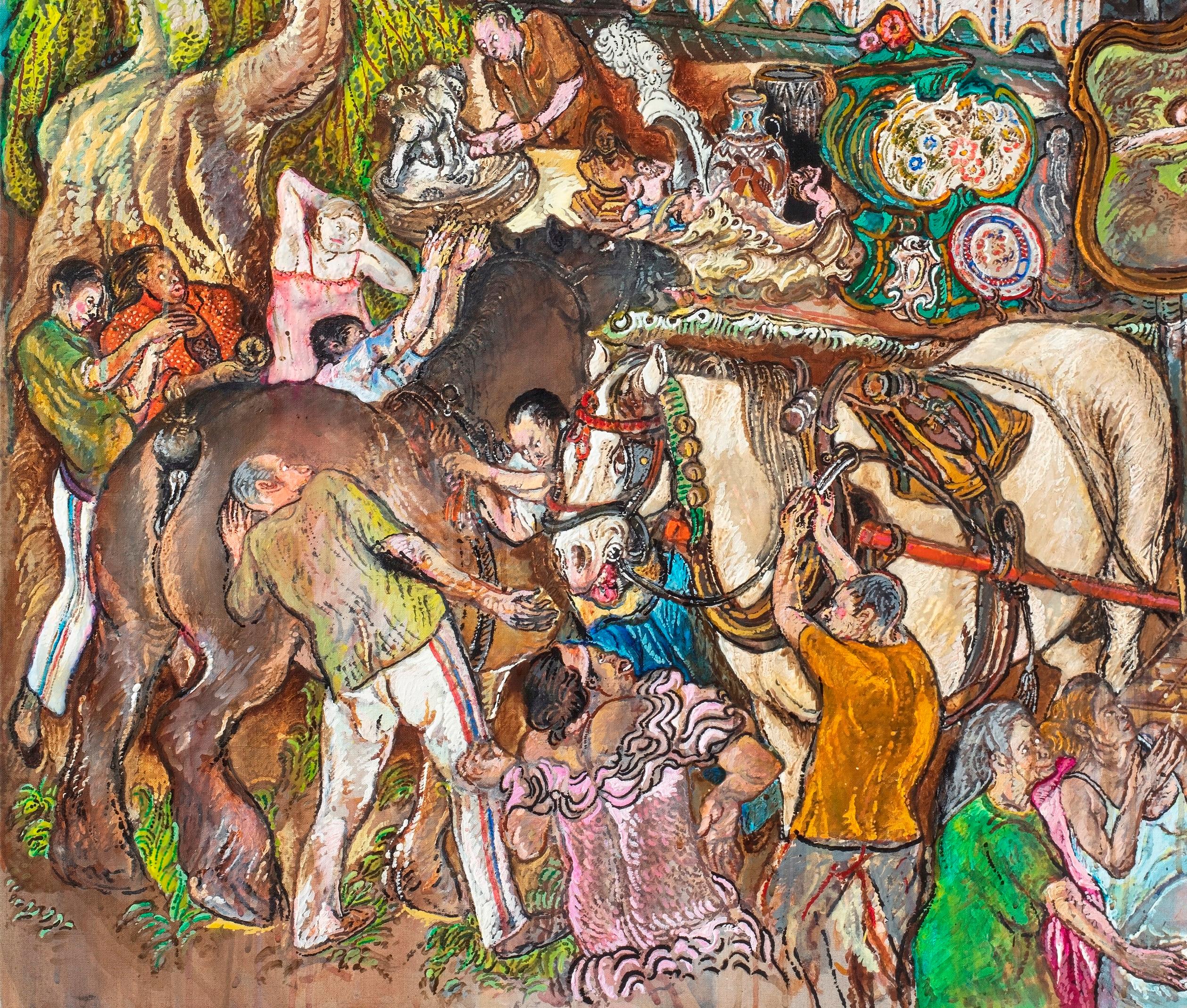 Brujas Moreno Pincas Arte del siglo XXI Pintura contemporánea Retrato figurativo en venta 1