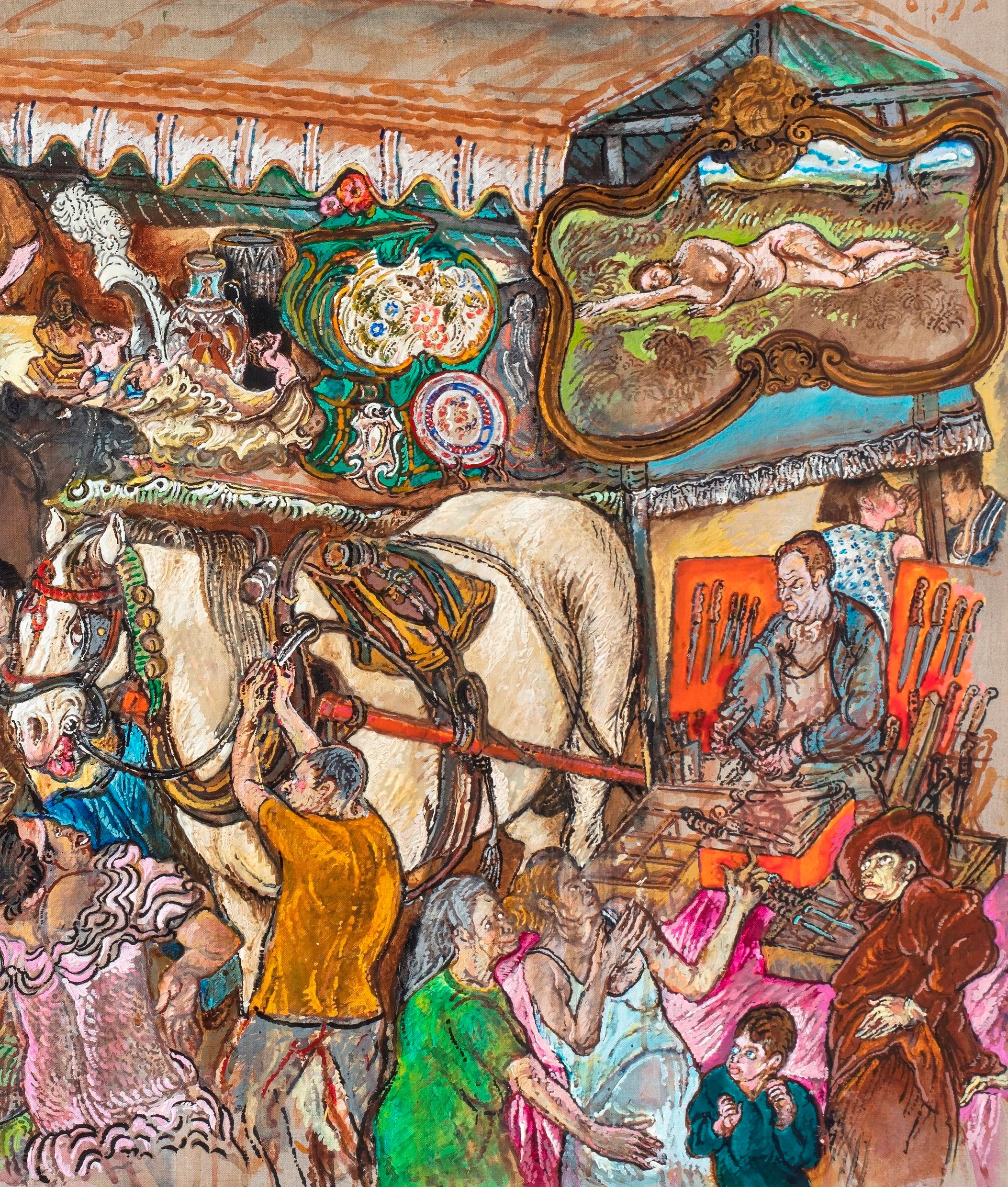 Brujas Moreno Pincas Arte del siglo XXI Pintura contemporánea Retrato figurativo en venta 2