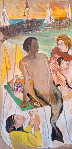 Femme poisson Aincas Moreno Art du 21e siècle Peinture contemporaine Art figuratif