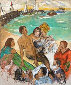 Sirena Moreno Pincas Arte contemporanea pittura a olio colore pesce ritratto mare