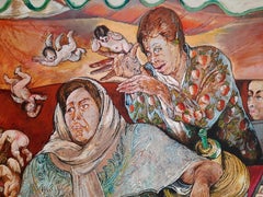 The angels Moreno Pincas Contemporary art painting red woman beach