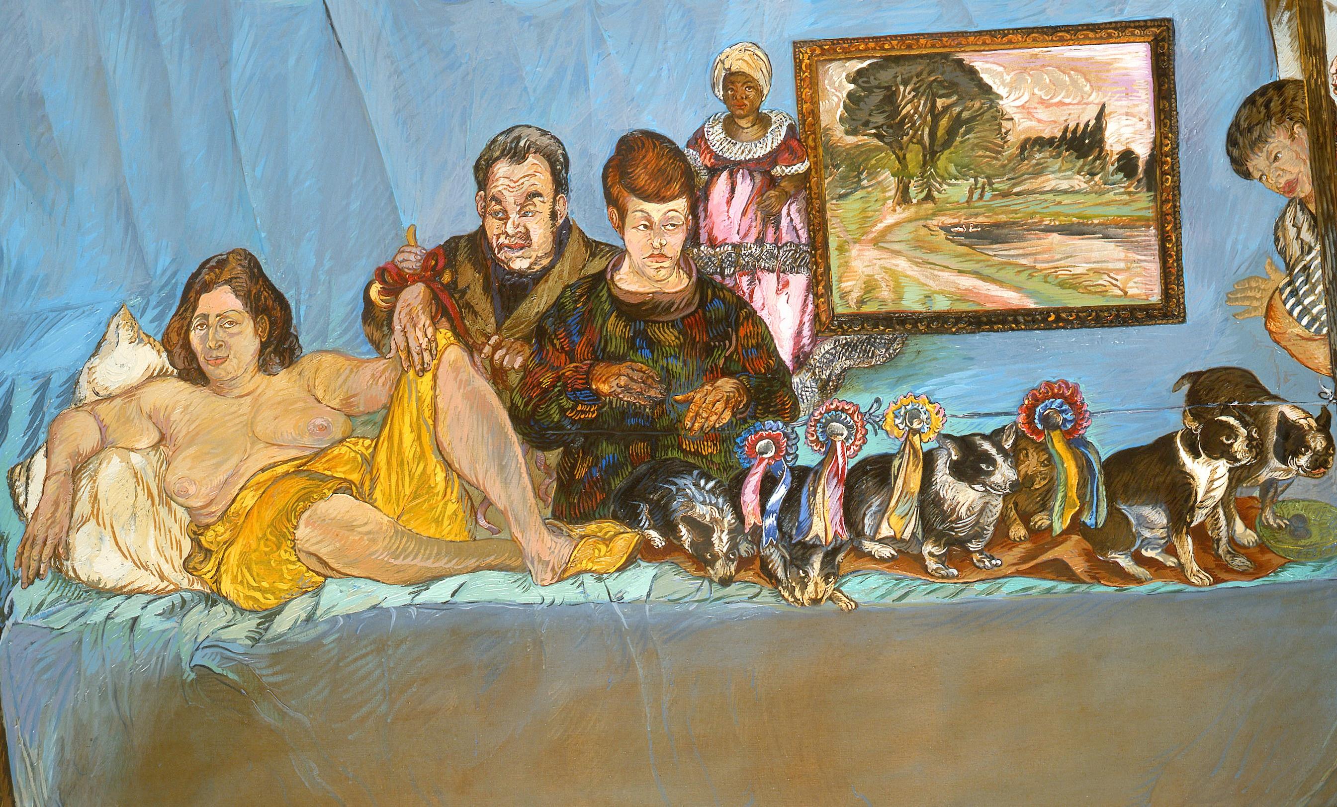 Le grand prix A Moreno Moreno Art contemporain peinture à l'huile comédie humaine nu  - Painting de Moreno Pincas