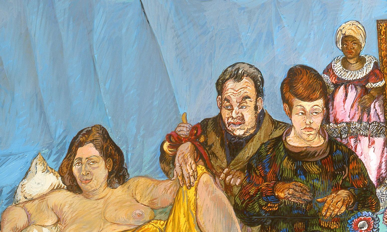 The great prize Moreno Pincas Contemporary art oil painting human comedy nude im Angebot 2