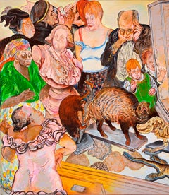 The king's dwarf Moreno A. Moreno Zeitgenössische Kunst Ölgemälde Porträt Tier