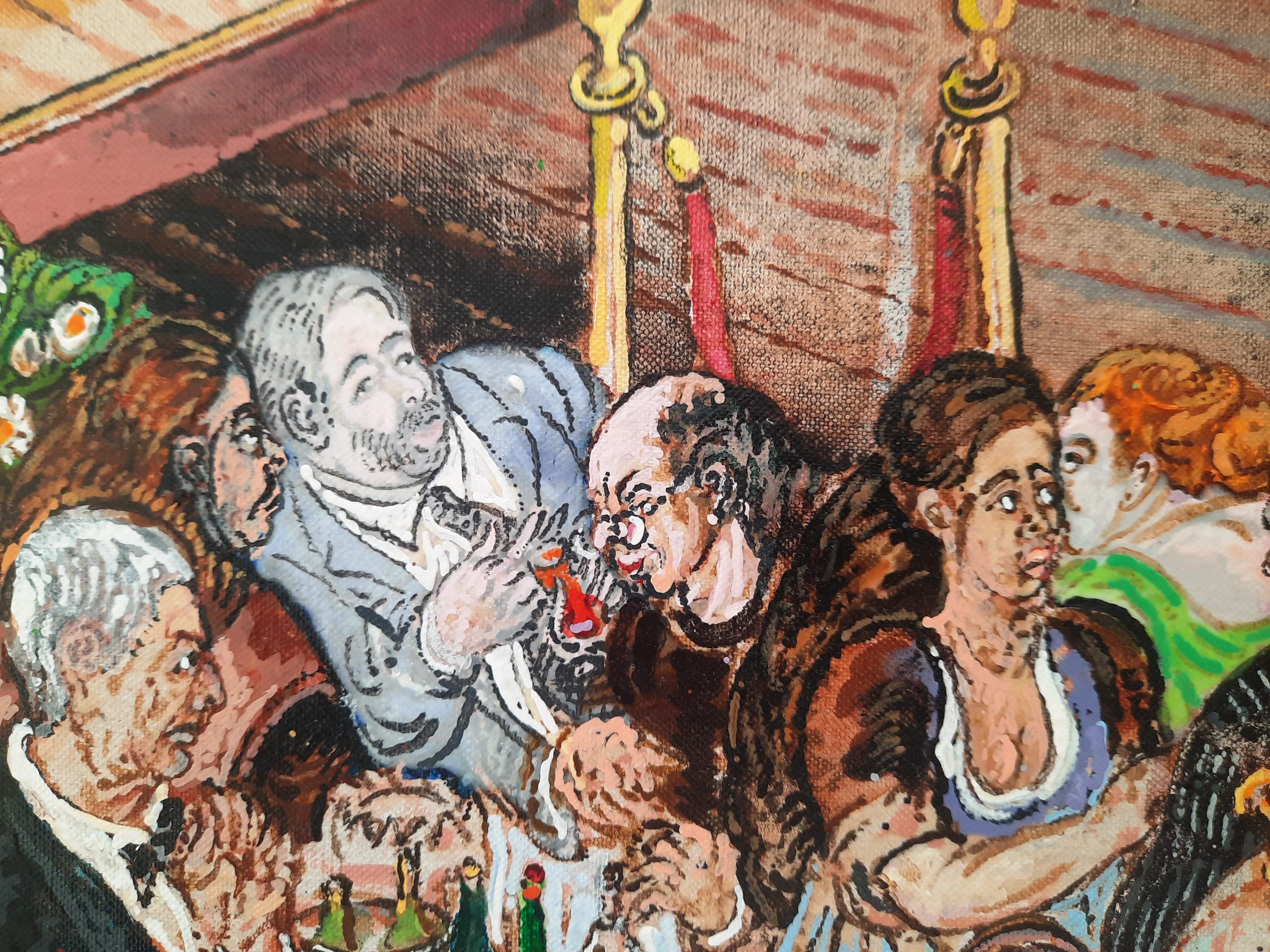 La Legione d'Onore Moreno Pincas Arte contemporanea Commedia umana pittura in vendita 3