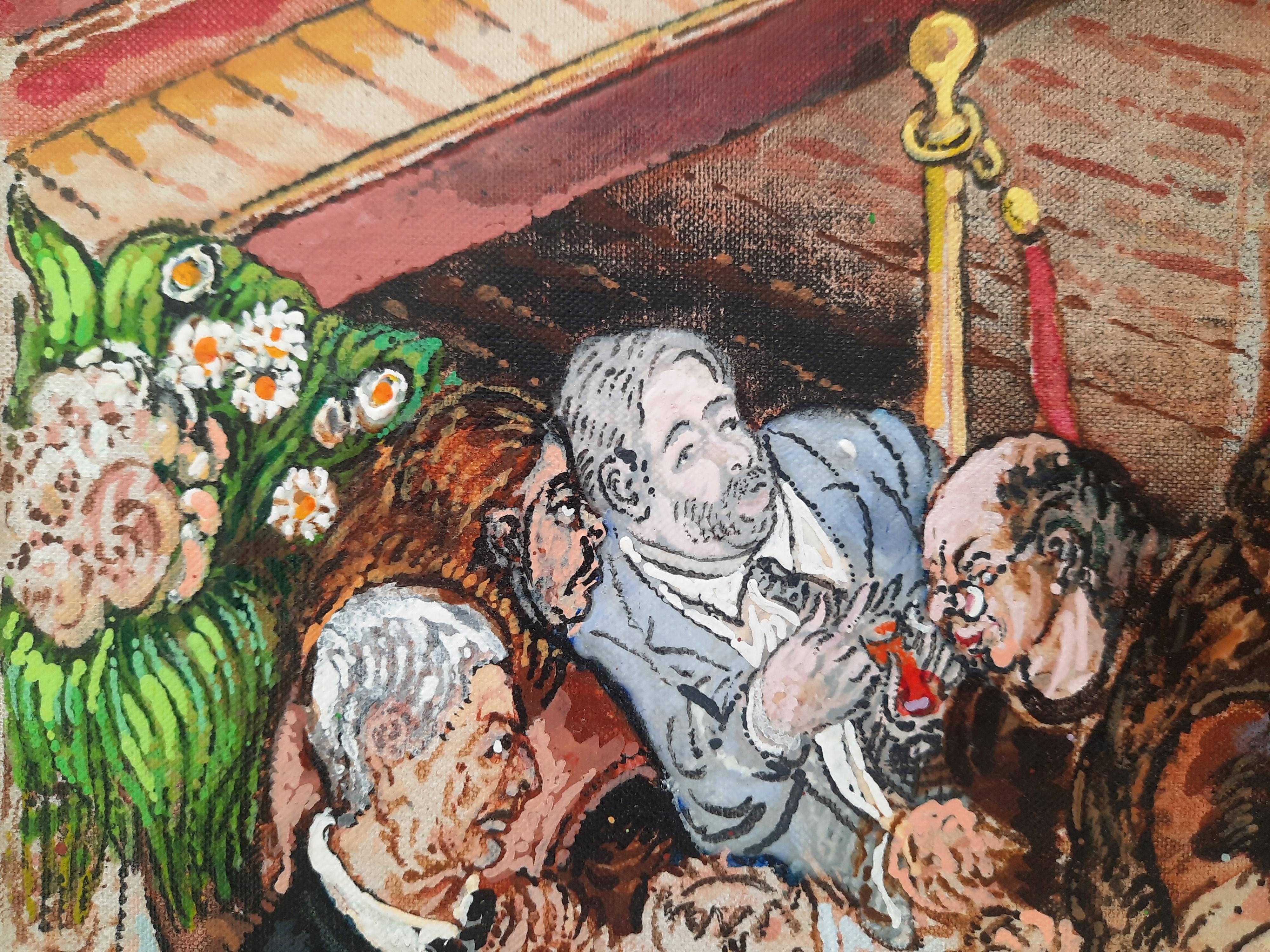 La Legione d'Onore Moreno Pincas Arte contemporanea Commedia umana pittura in vendita 4