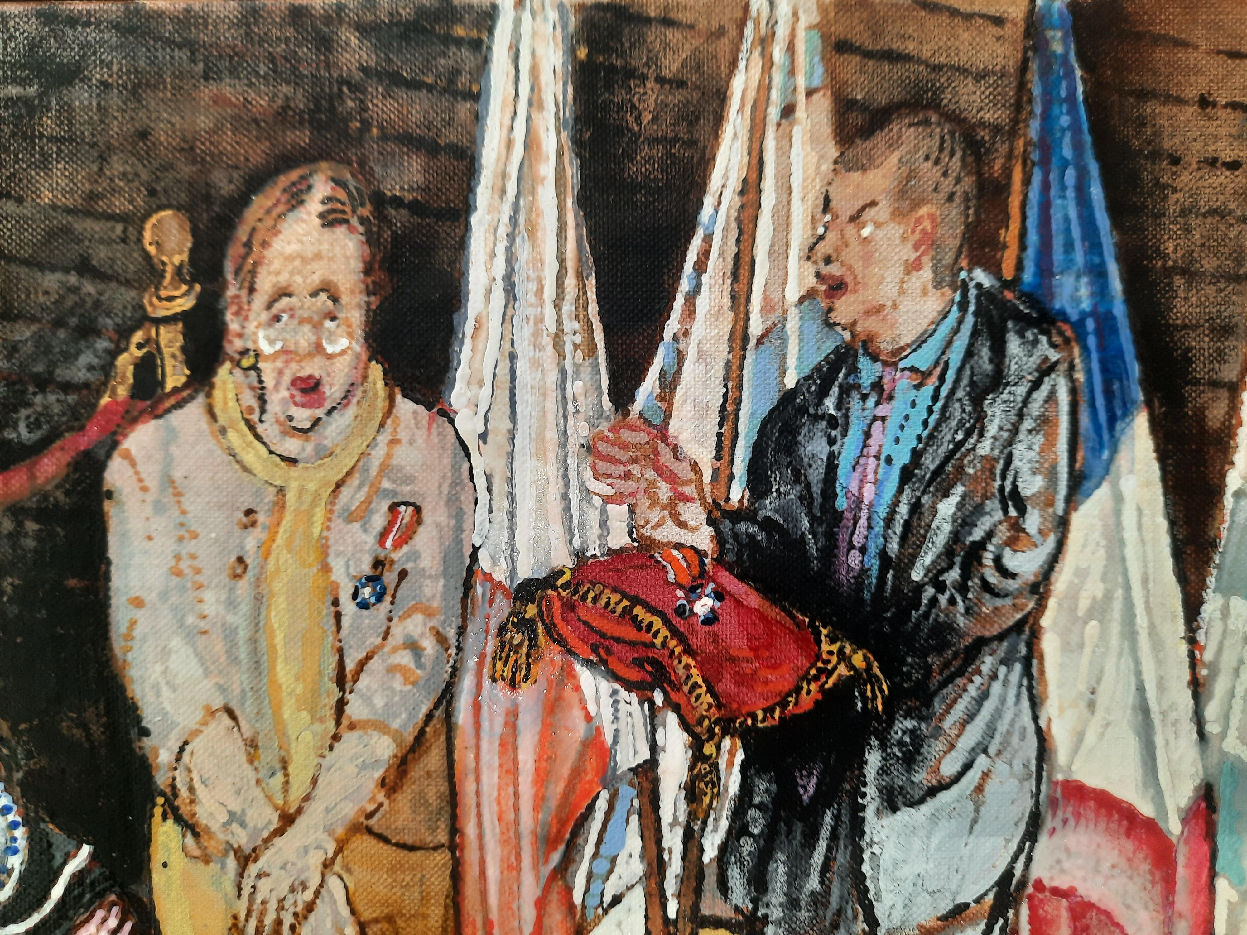 La Legione d'Onore Moreno Pincas Arte contemporanea Commedia umana pittura in vendita 7