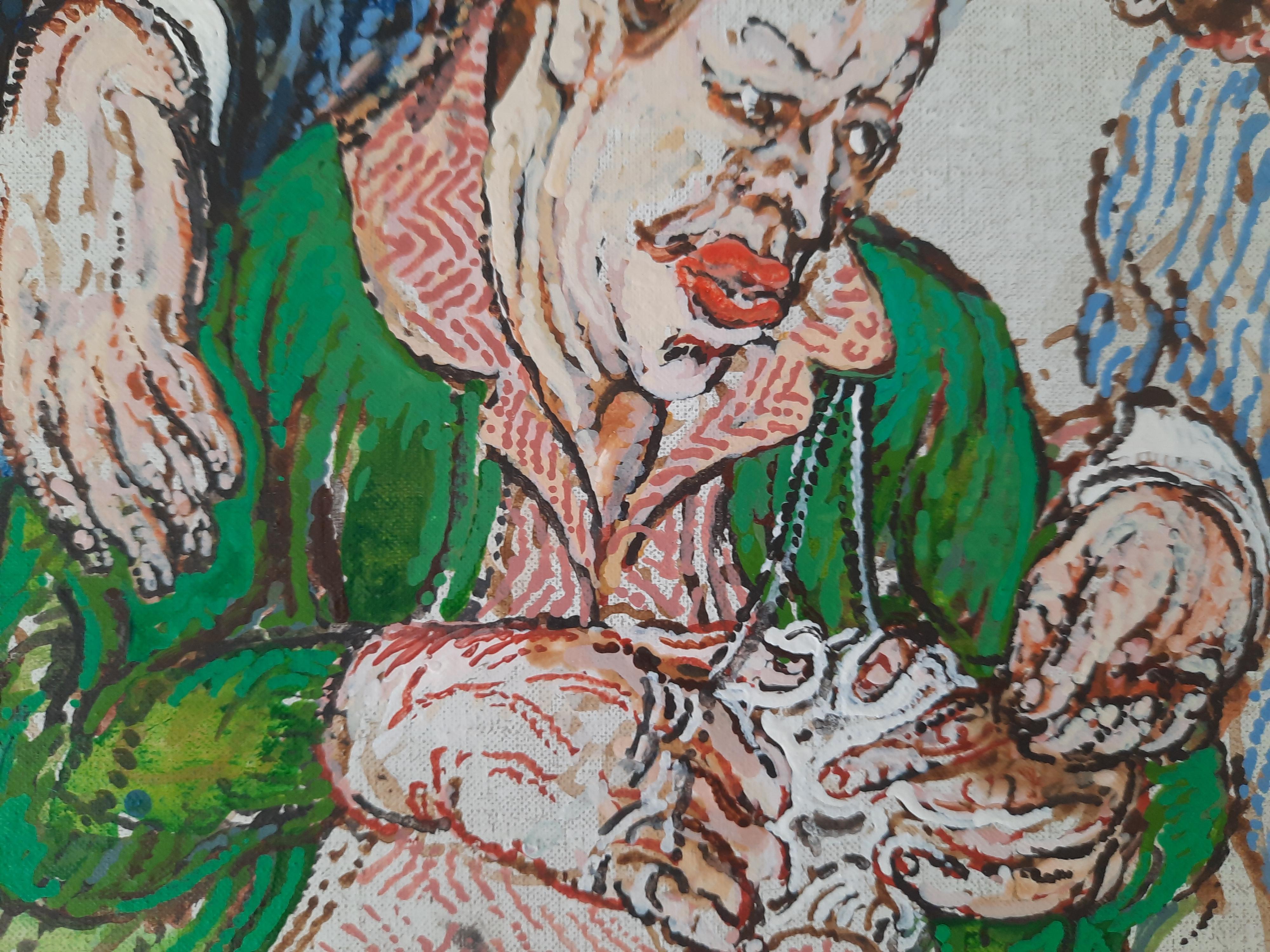 Il turbante di Moreno Pincas Arte contemporanea pittura ritratto persone figurative in vendita 4